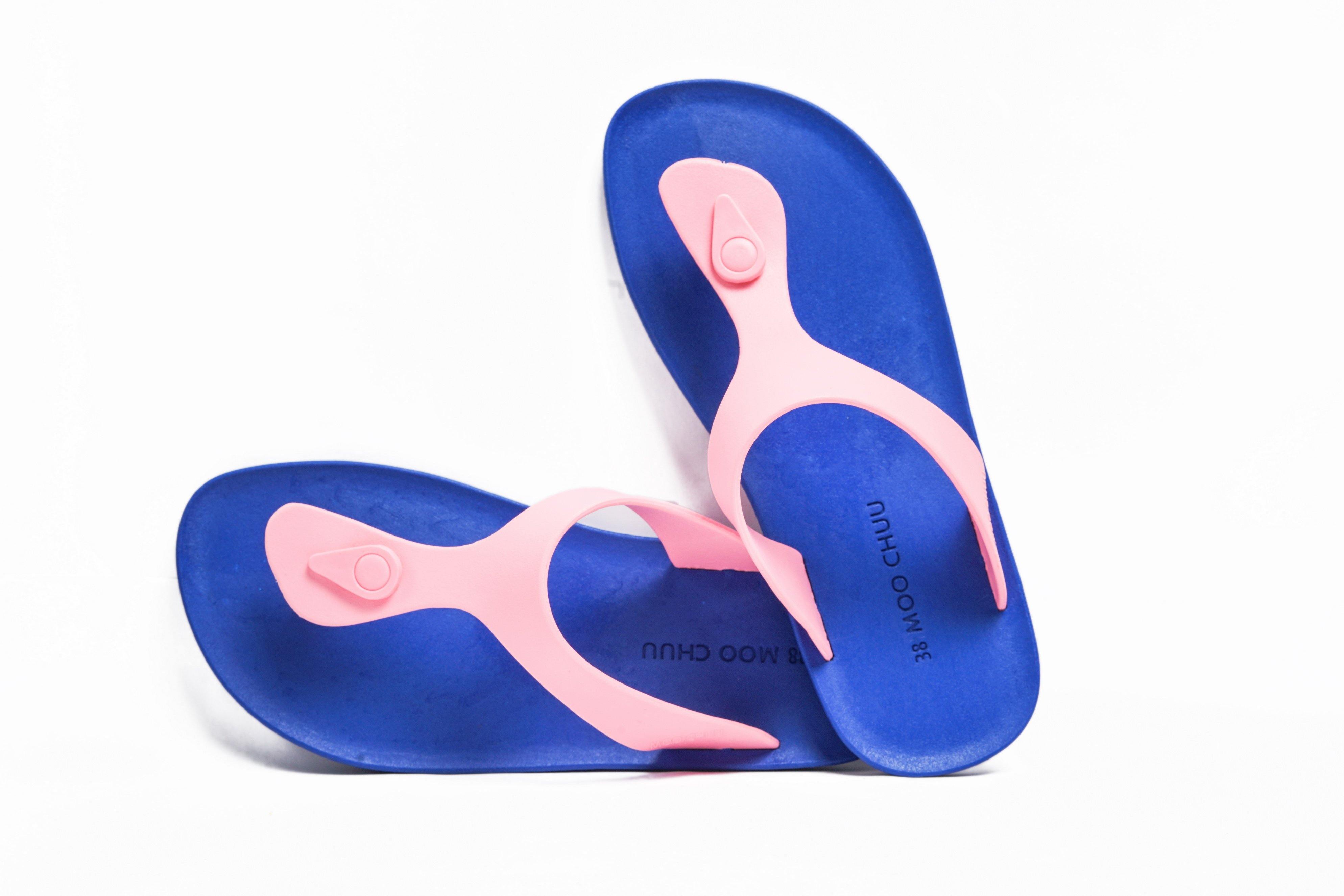 Candy Blue Sole Light Pink Strap - Moo Chuu India