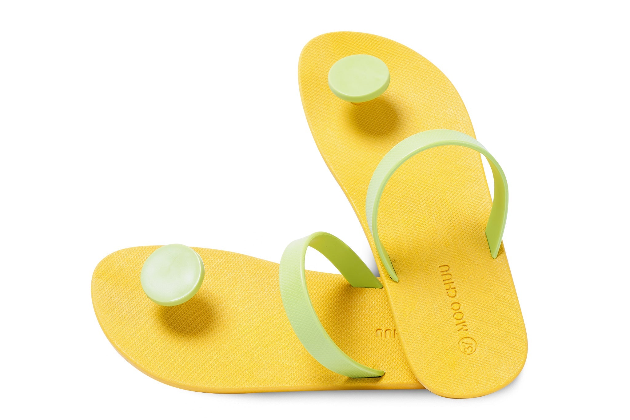 Yellow dot sales flip flops