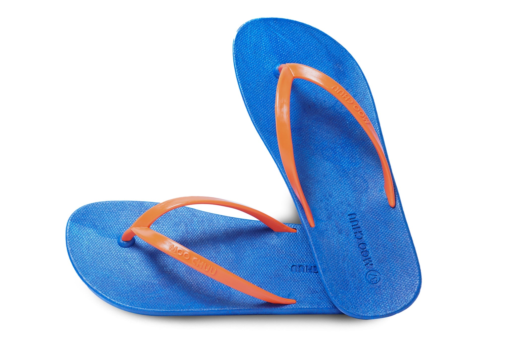 Orange and blue flip flops sale