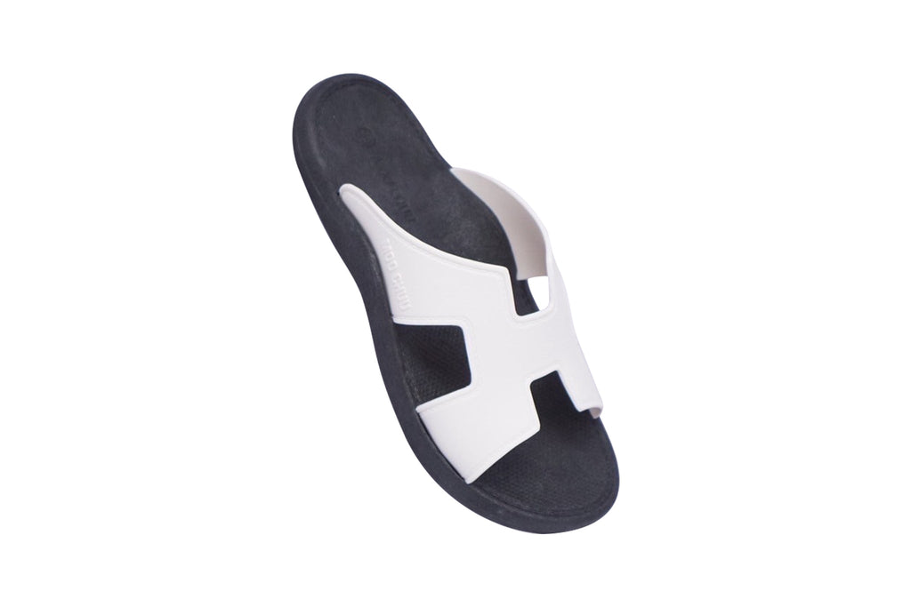 Hermey Black Sole White Strap