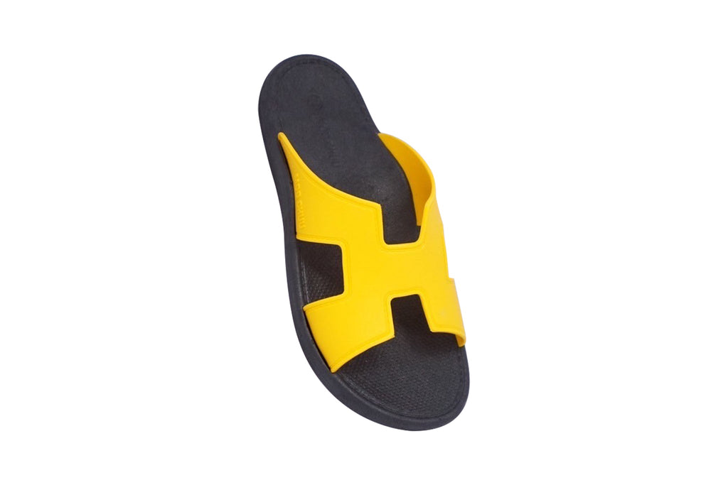 Hermey Black Sole Yellow Strap