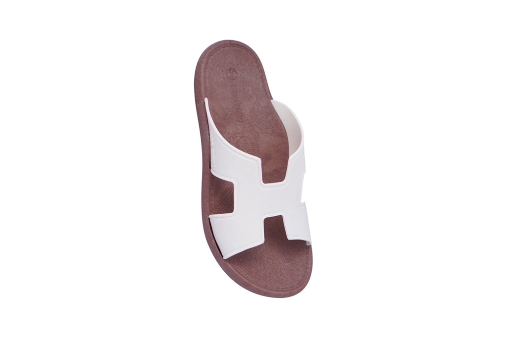 Hermey Brown Sole White Strap