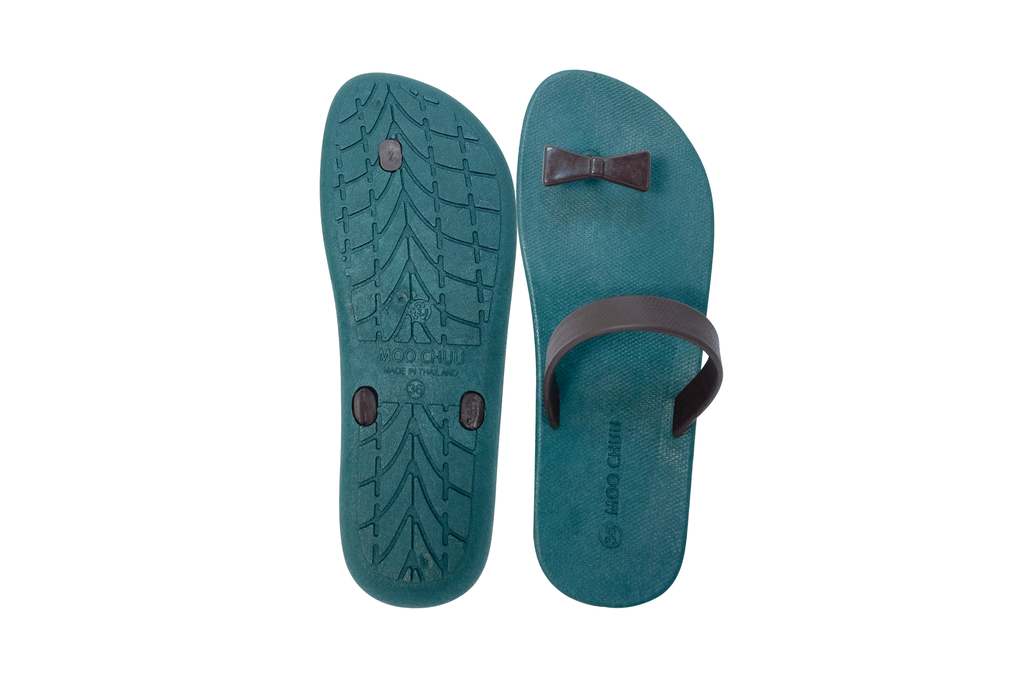 Sweety Bow Green Sole Brown Strap