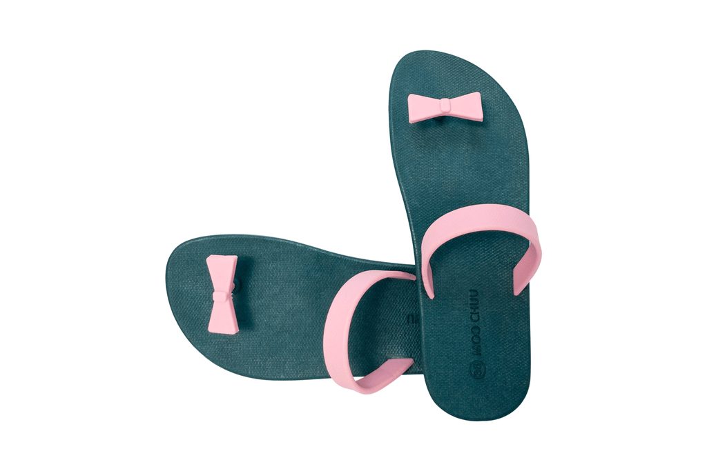 Sweety Bow Green Sole Light Pink Strap