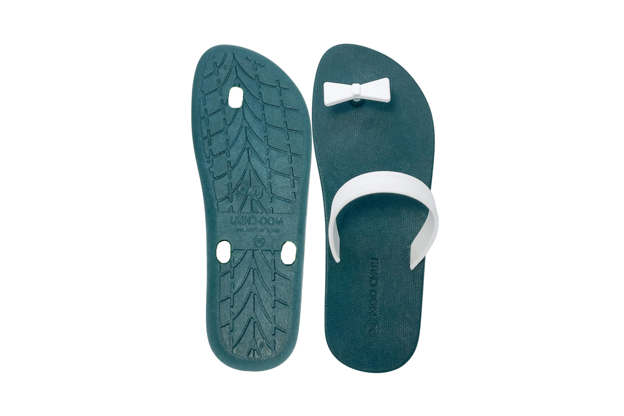 Sweety Bow Green Sole White Strap