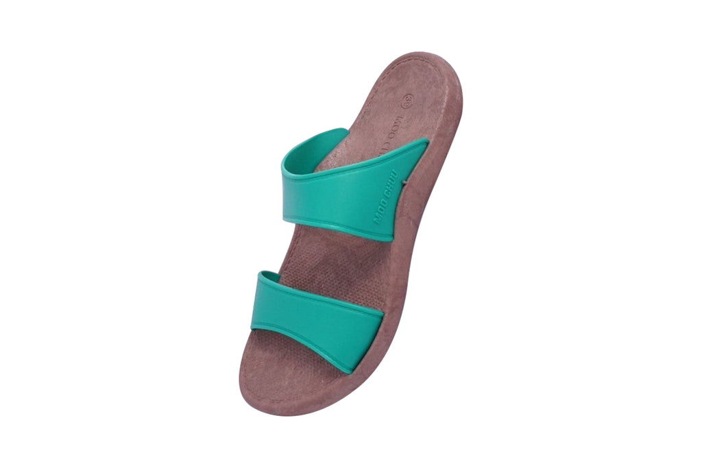 Twinny Brown Sole Green Strap