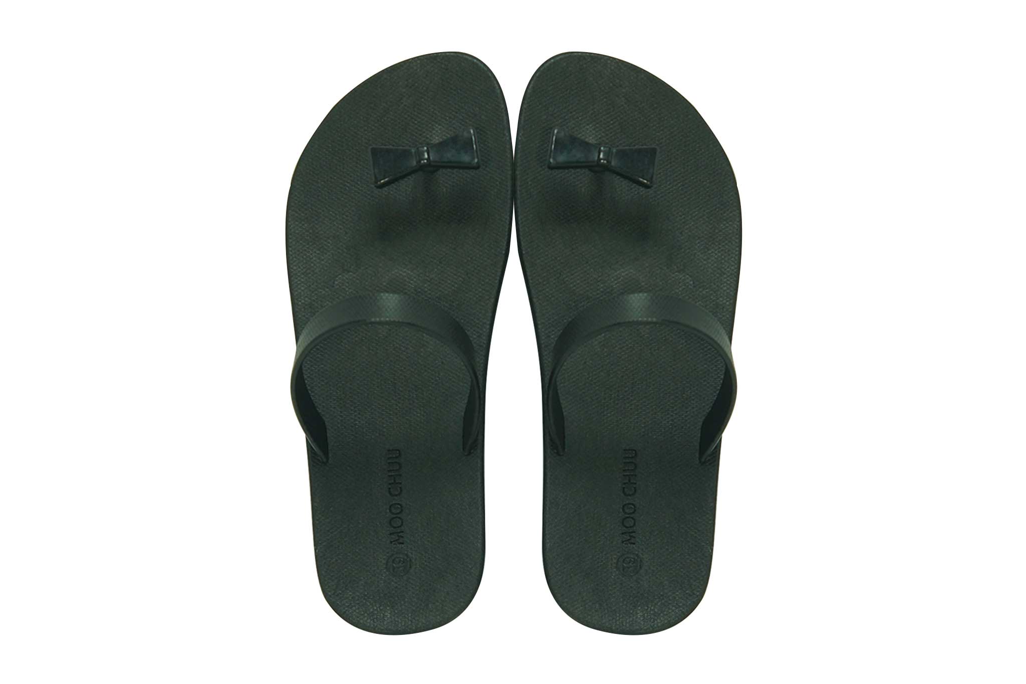 Sweety Bow Black Sole Black Strap