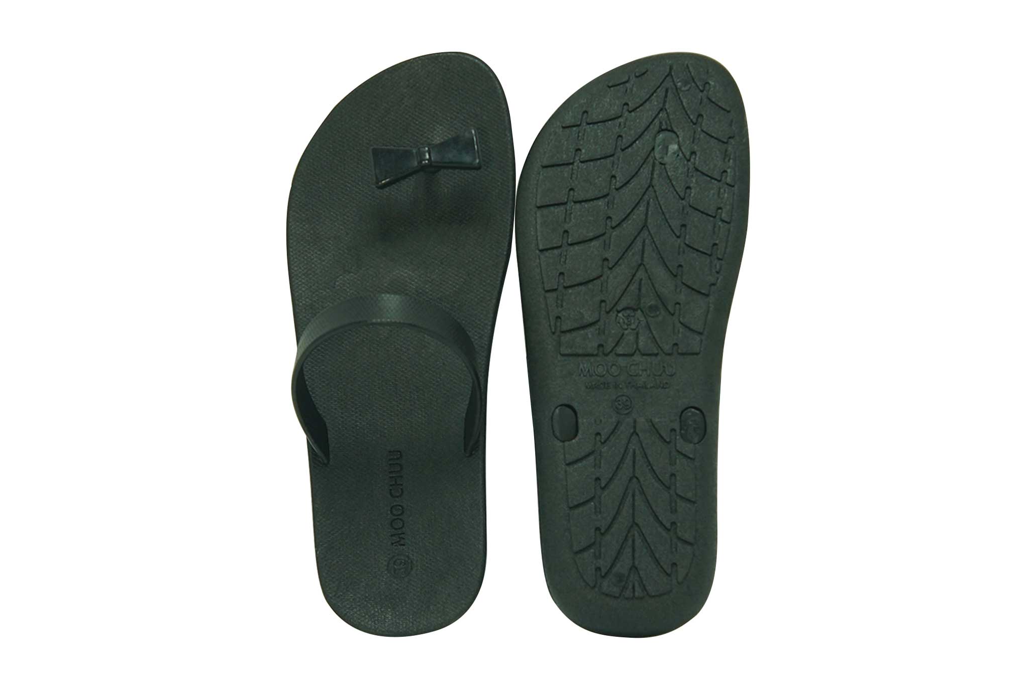 Sweety Bow Black Sole Black Strap