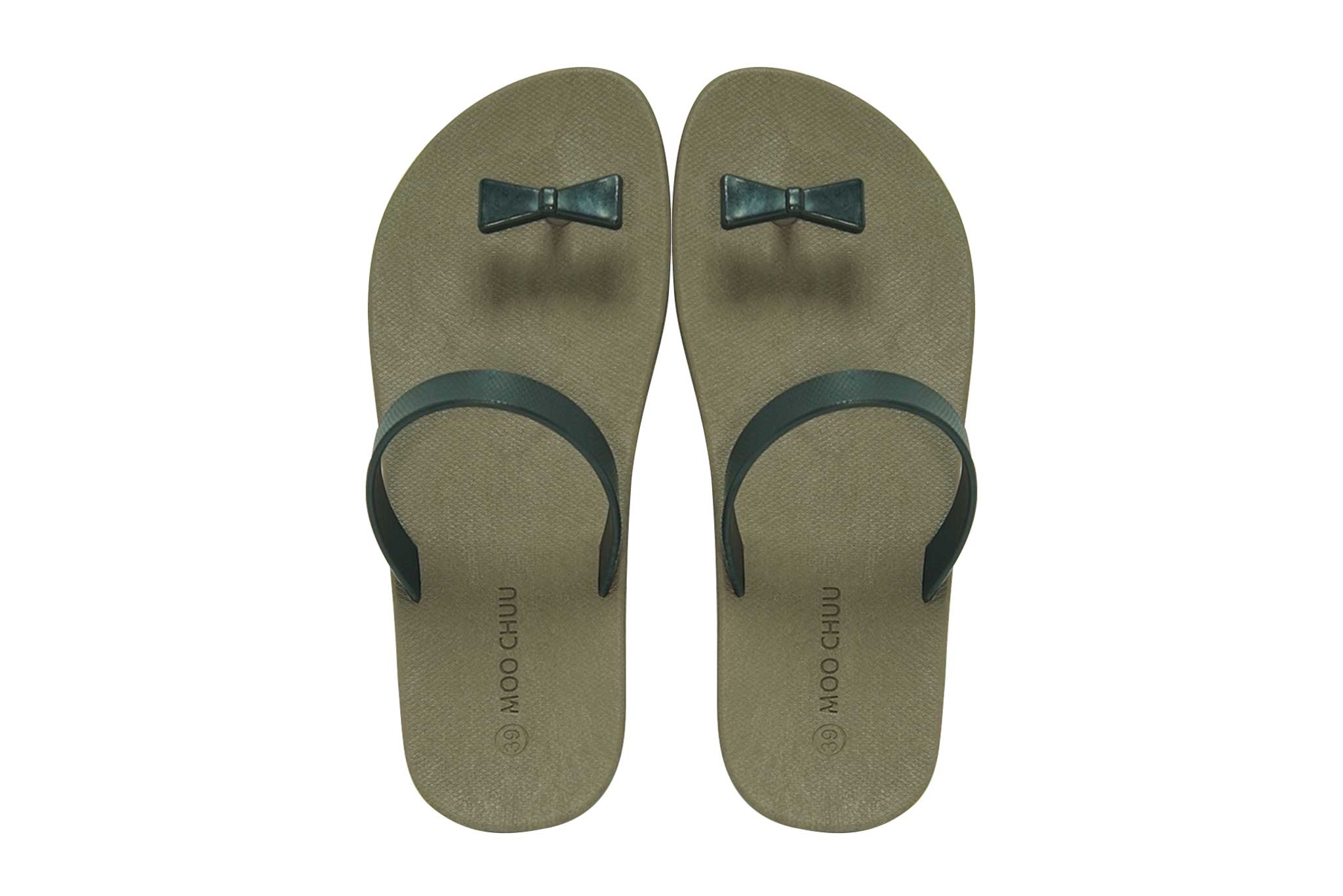 Sweety Bow Brown Sole Black Strap