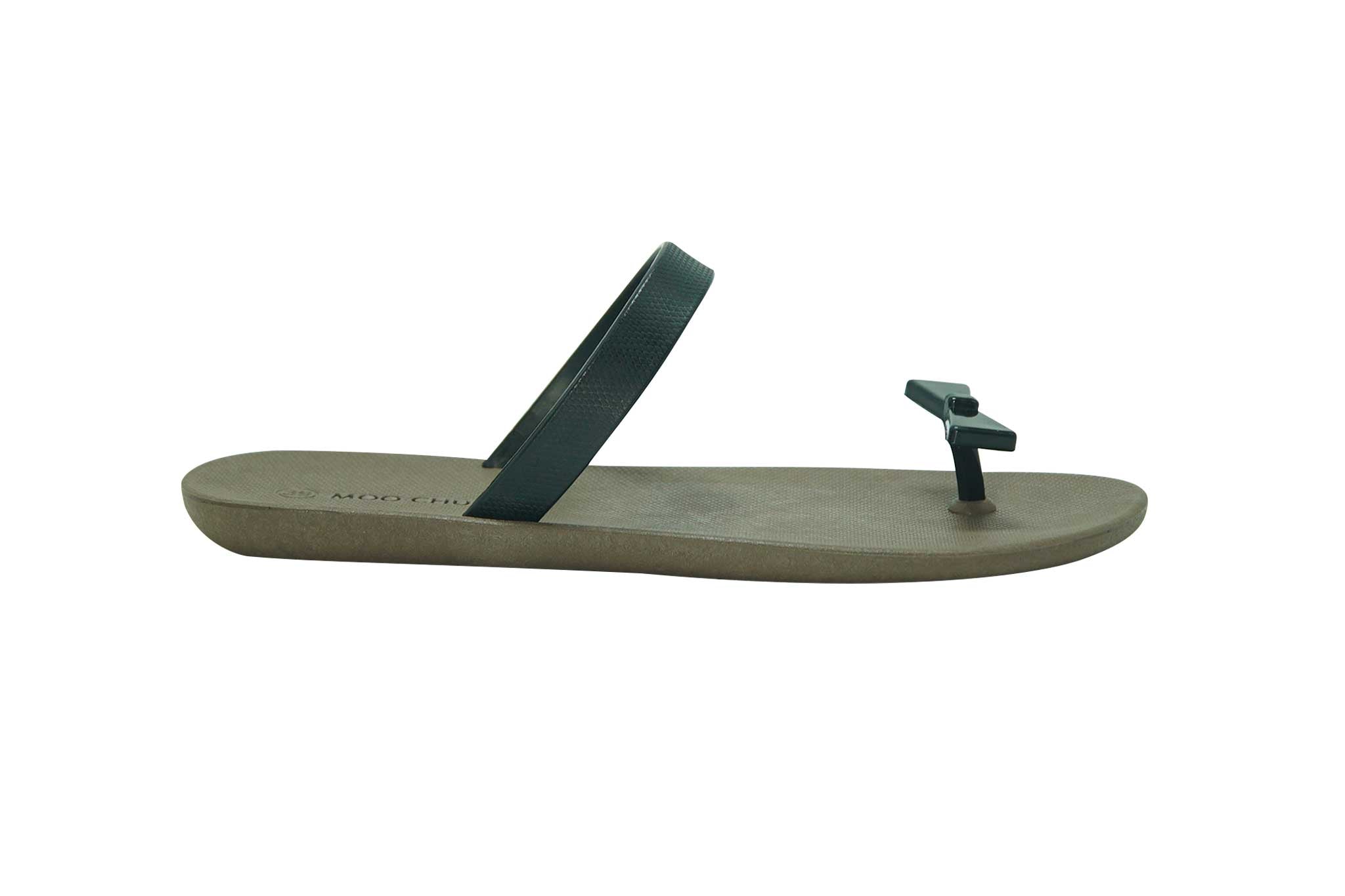 Sweety Bow Brown Sole Black Strap
