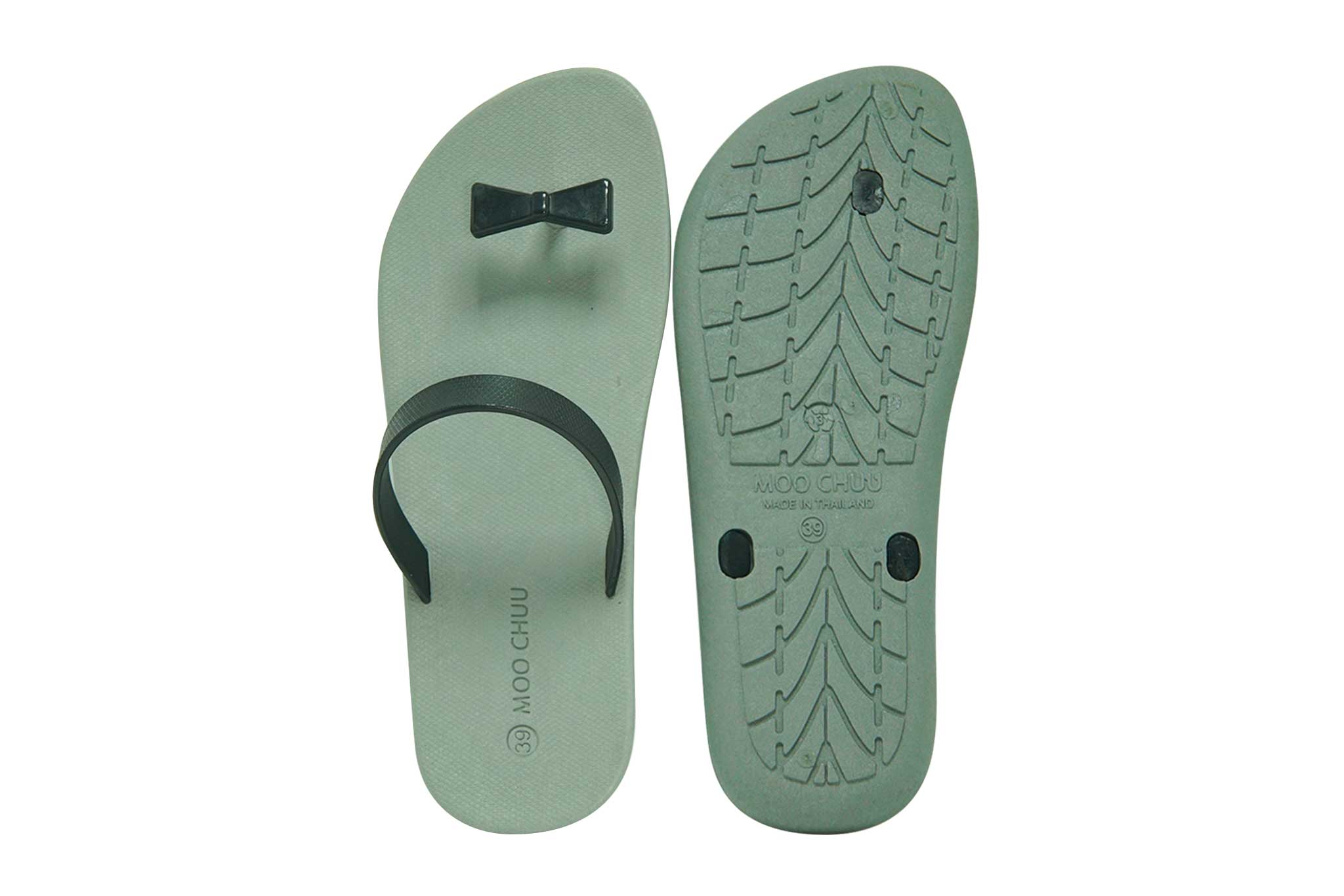 Sweety Bow Grey Sole Black Strap