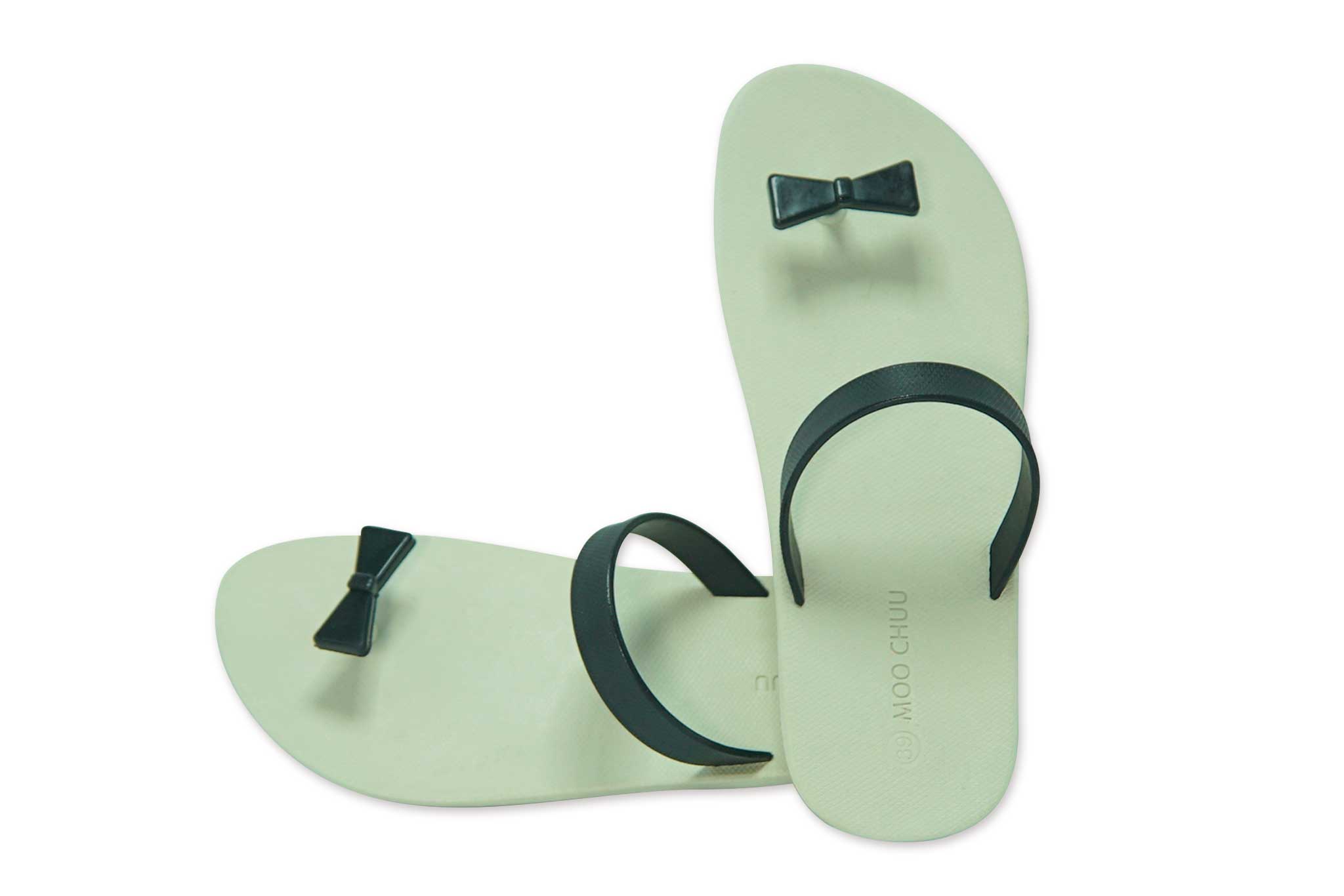 Sweety Bow White Sole Black Strap