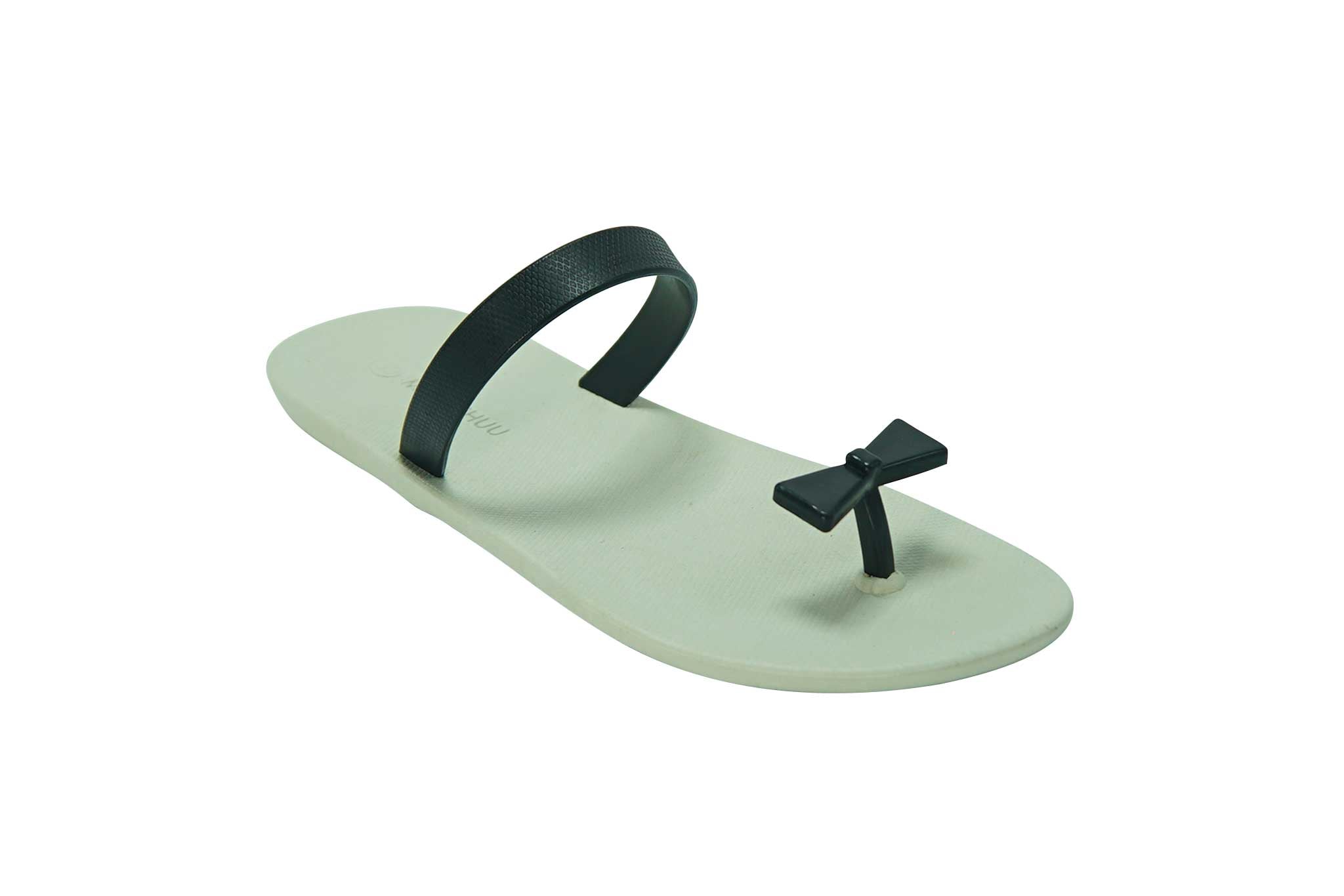 Sweety Bow White Sole Black Strap