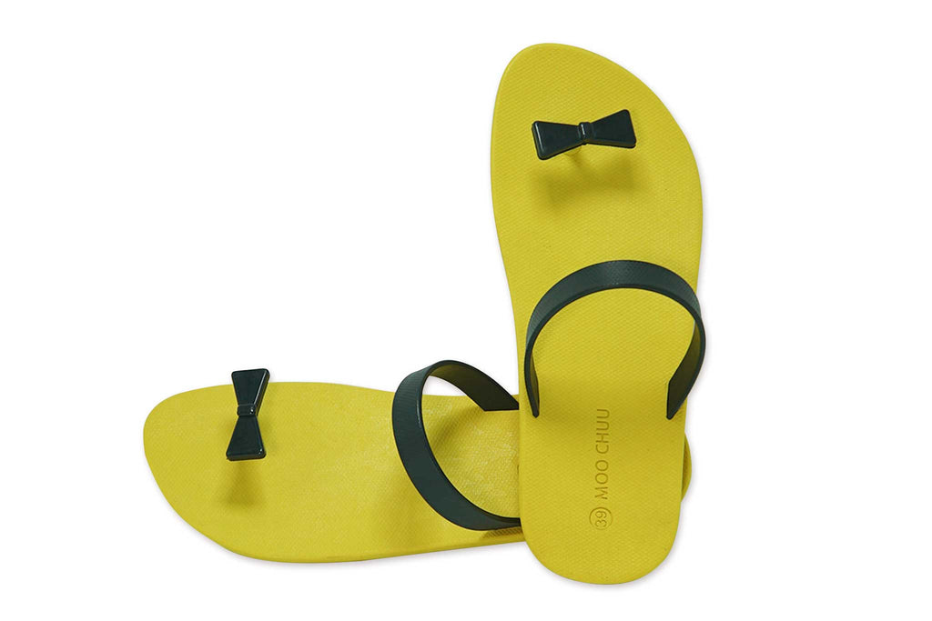 Sweety Bow Yellow Sole Black Strap