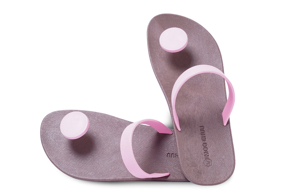 Sweety Dot Brown Sole Light Pink Strap
