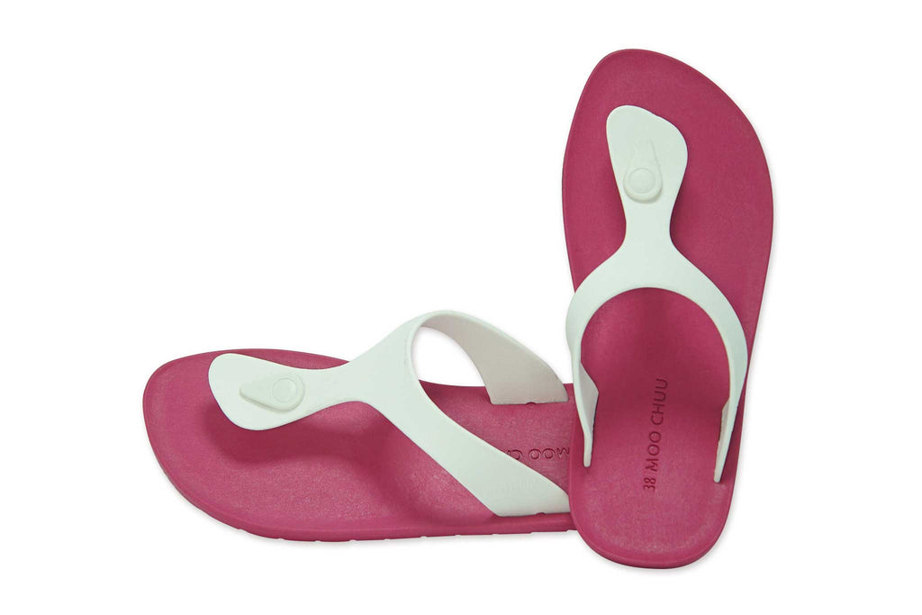 Candy Pink Sole White Strap