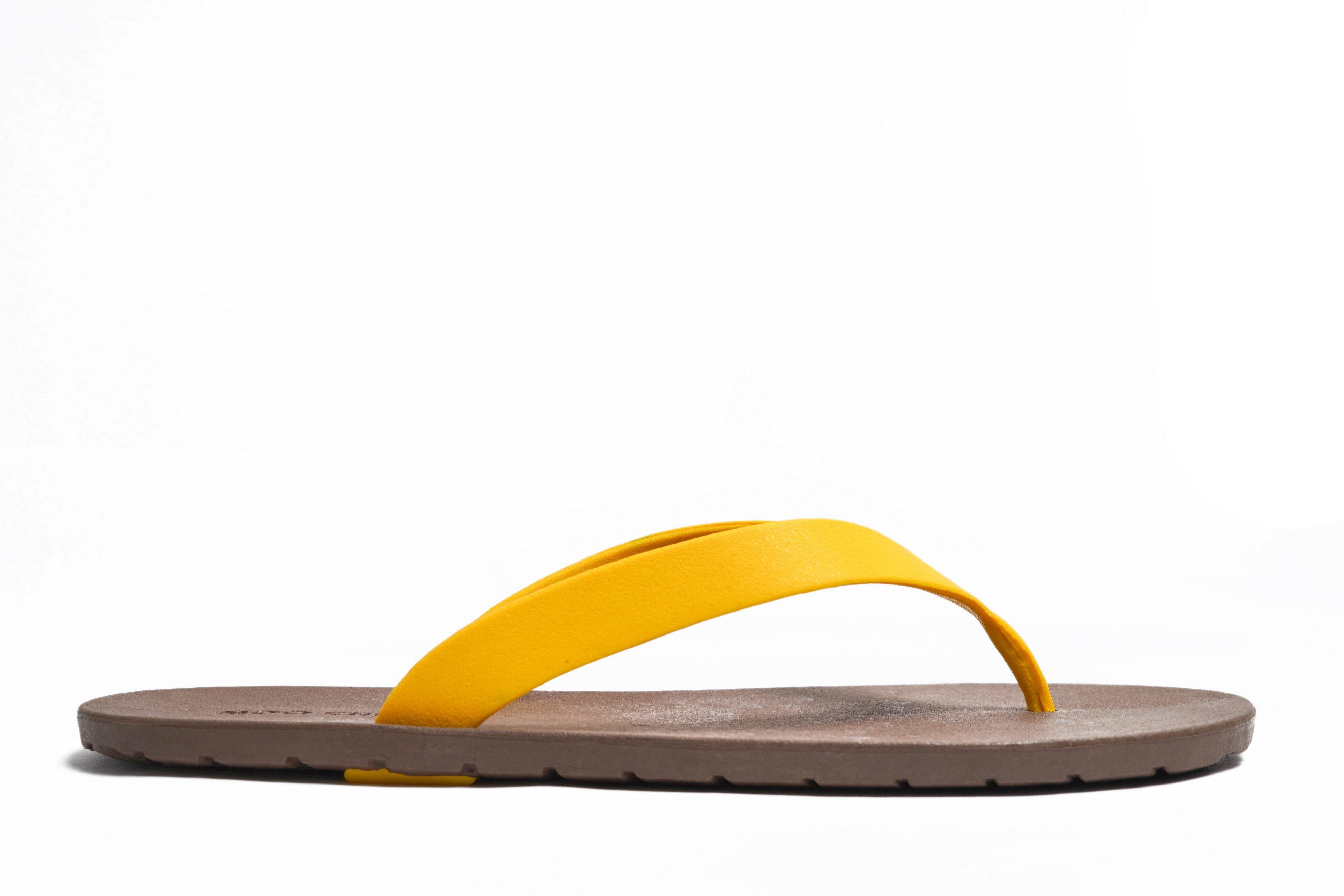 Flippy Brown Sole Yellow Strap - Moo Chuu India