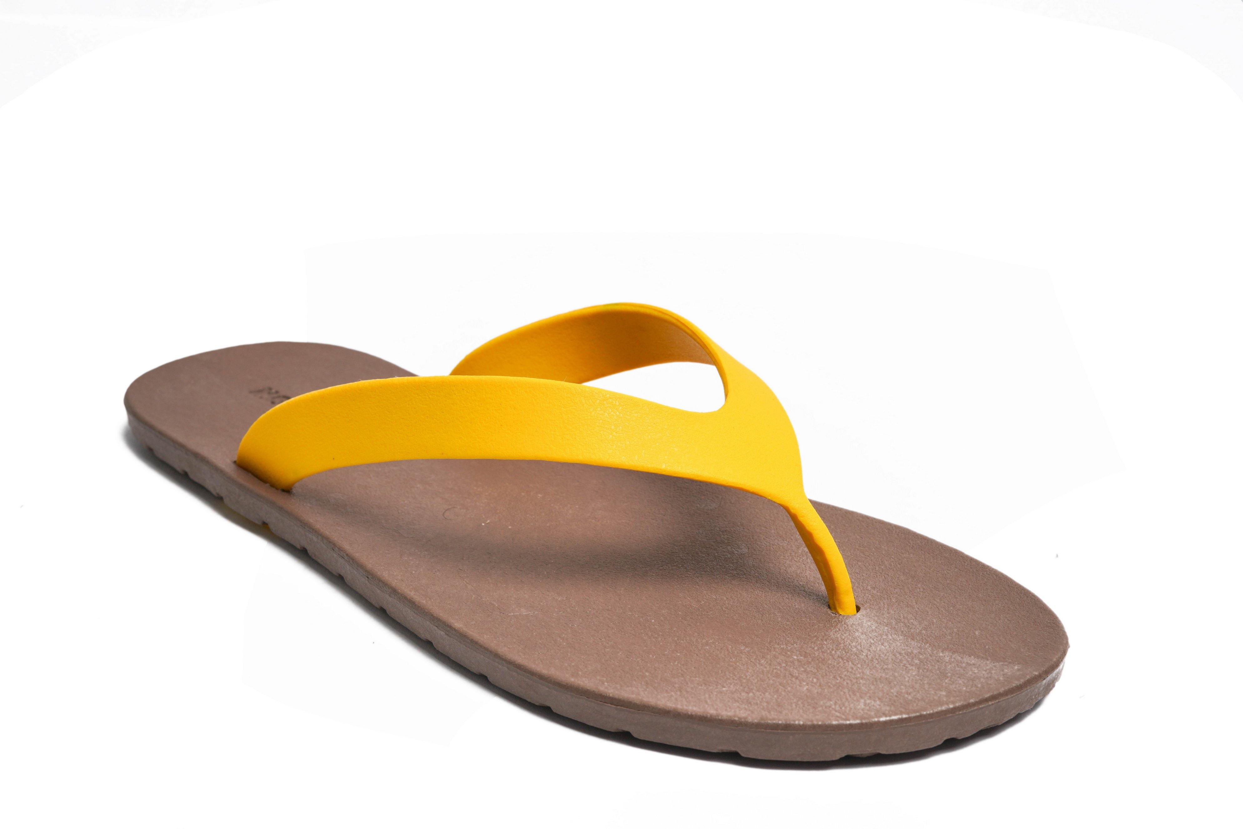 Flippy Brown Sole Yellow Strap - Moo Chuu India
