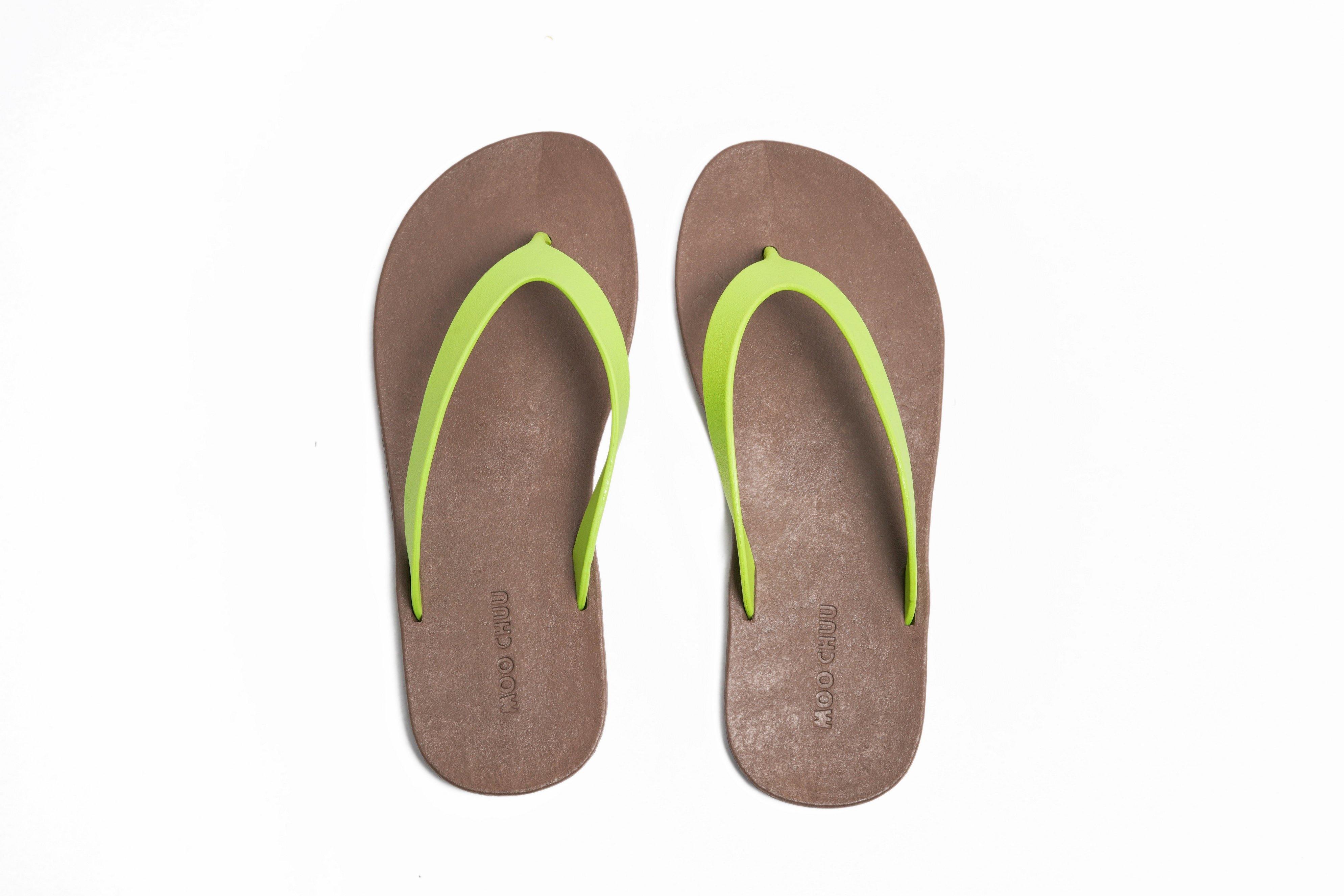 Flippy Brown Sole Lime Strap - Moo Chuu India