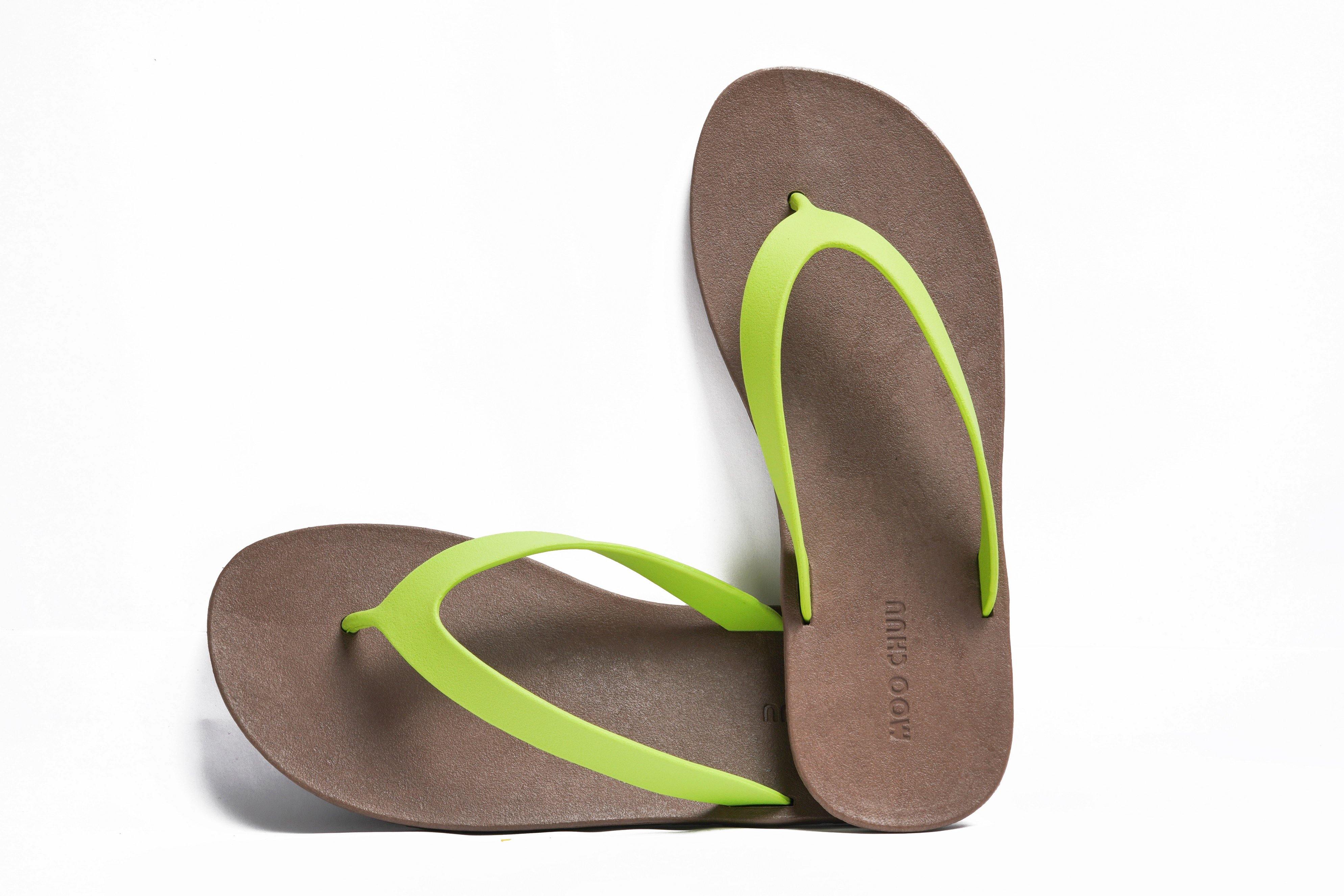 Flippy Brown Sole Lime Strap - Moo Chuu India