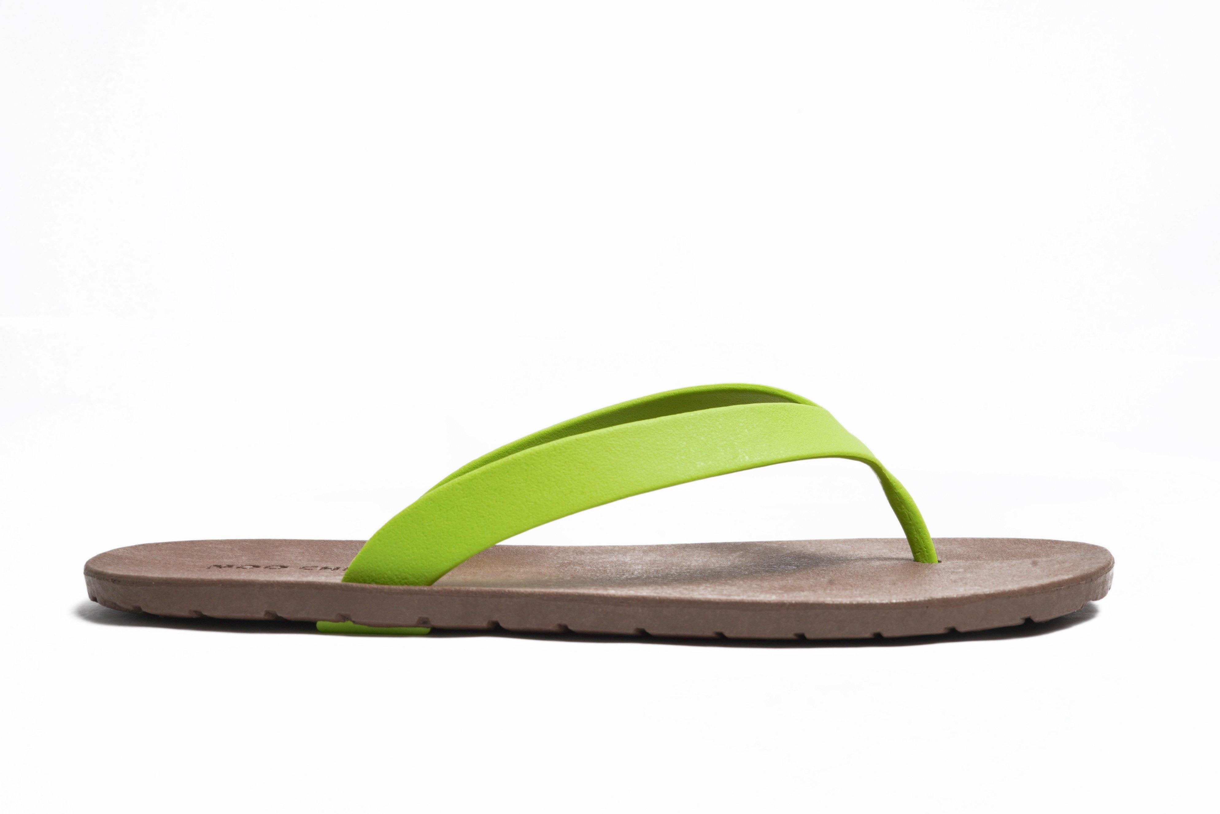 Flippy Brown Sole Lime Strap - Moo Chuu India