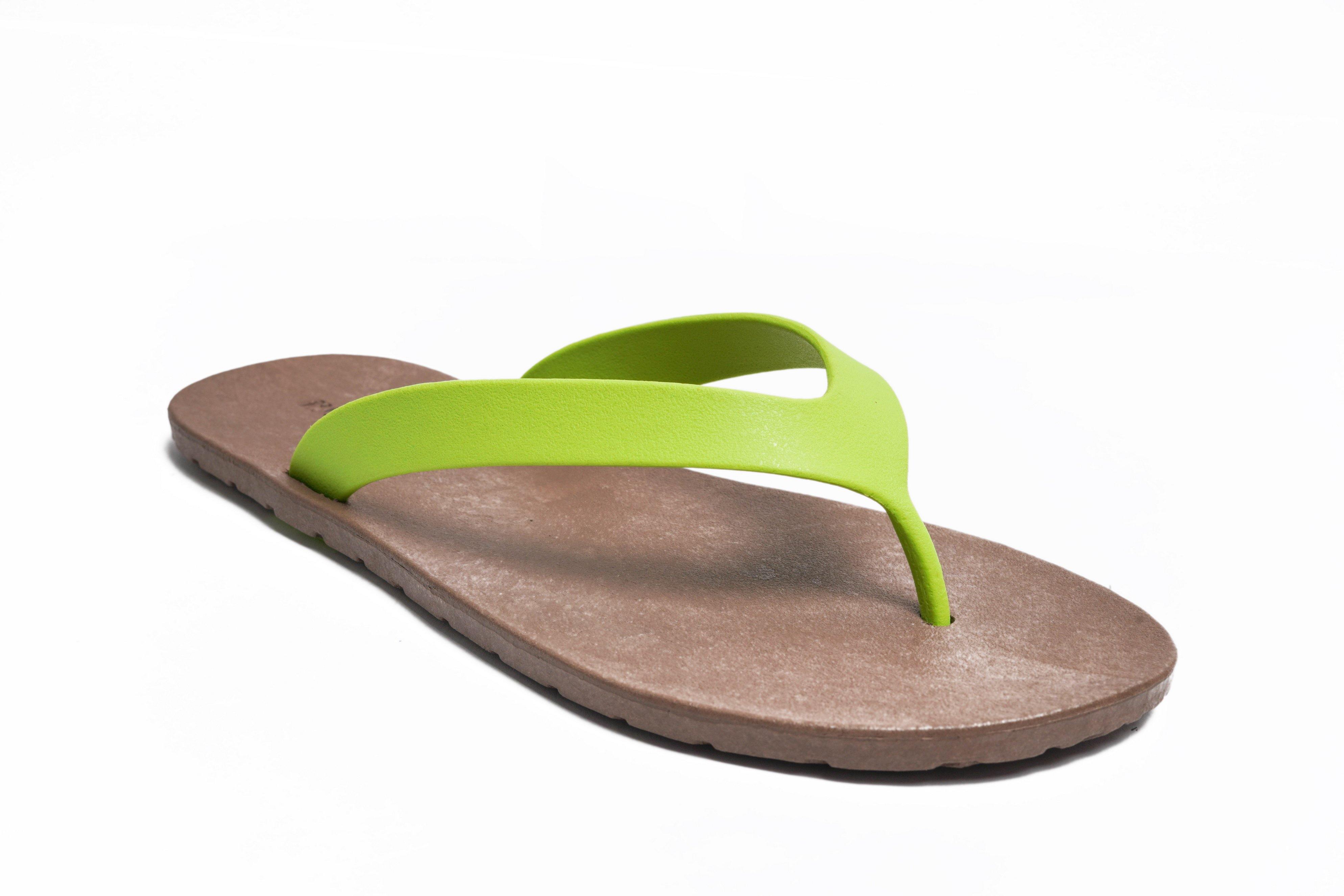 Flippy Brown Sole Lime Strap - Moo Chuu India