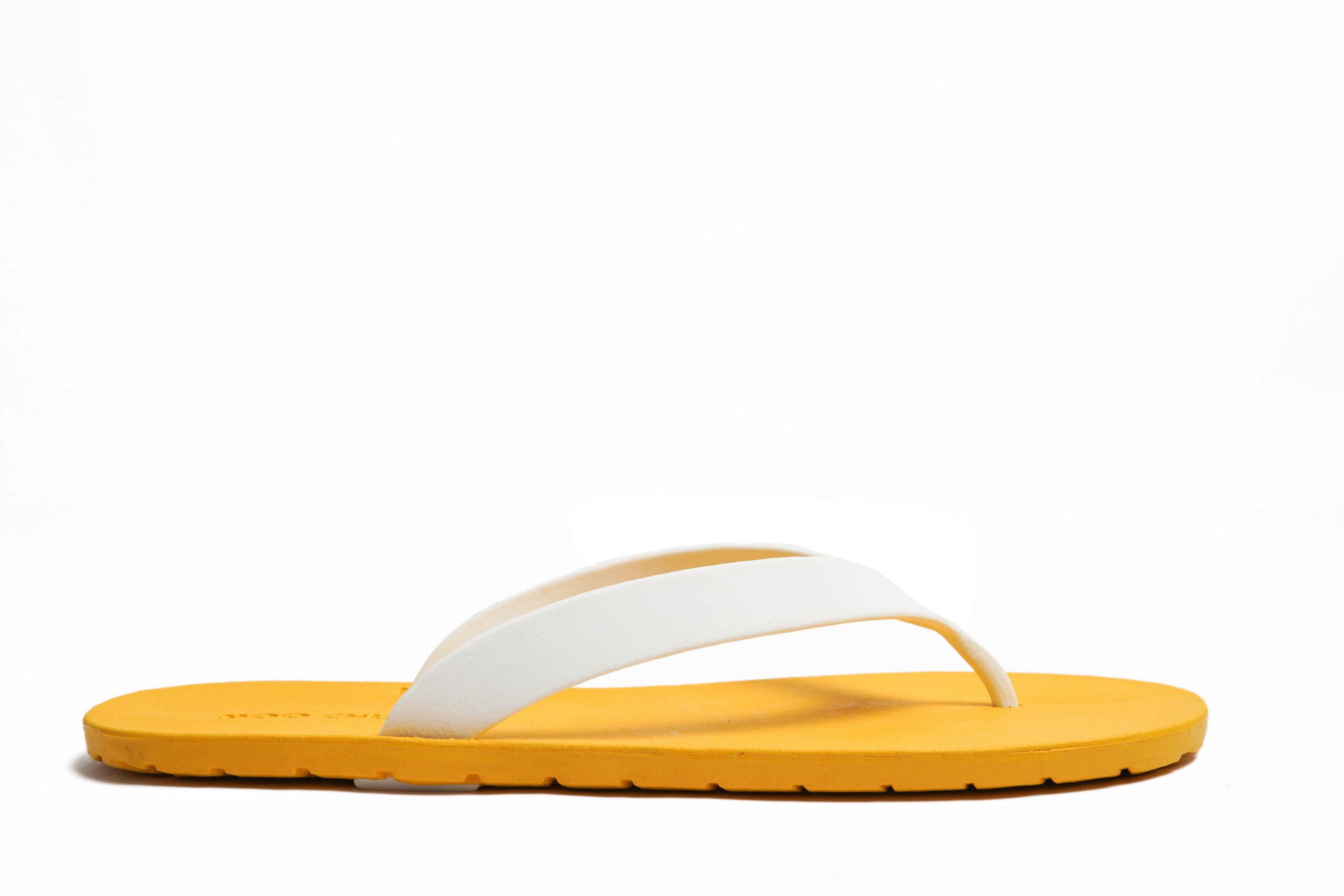 Flippy Yellow Sole White Strap - Moo Chuu India