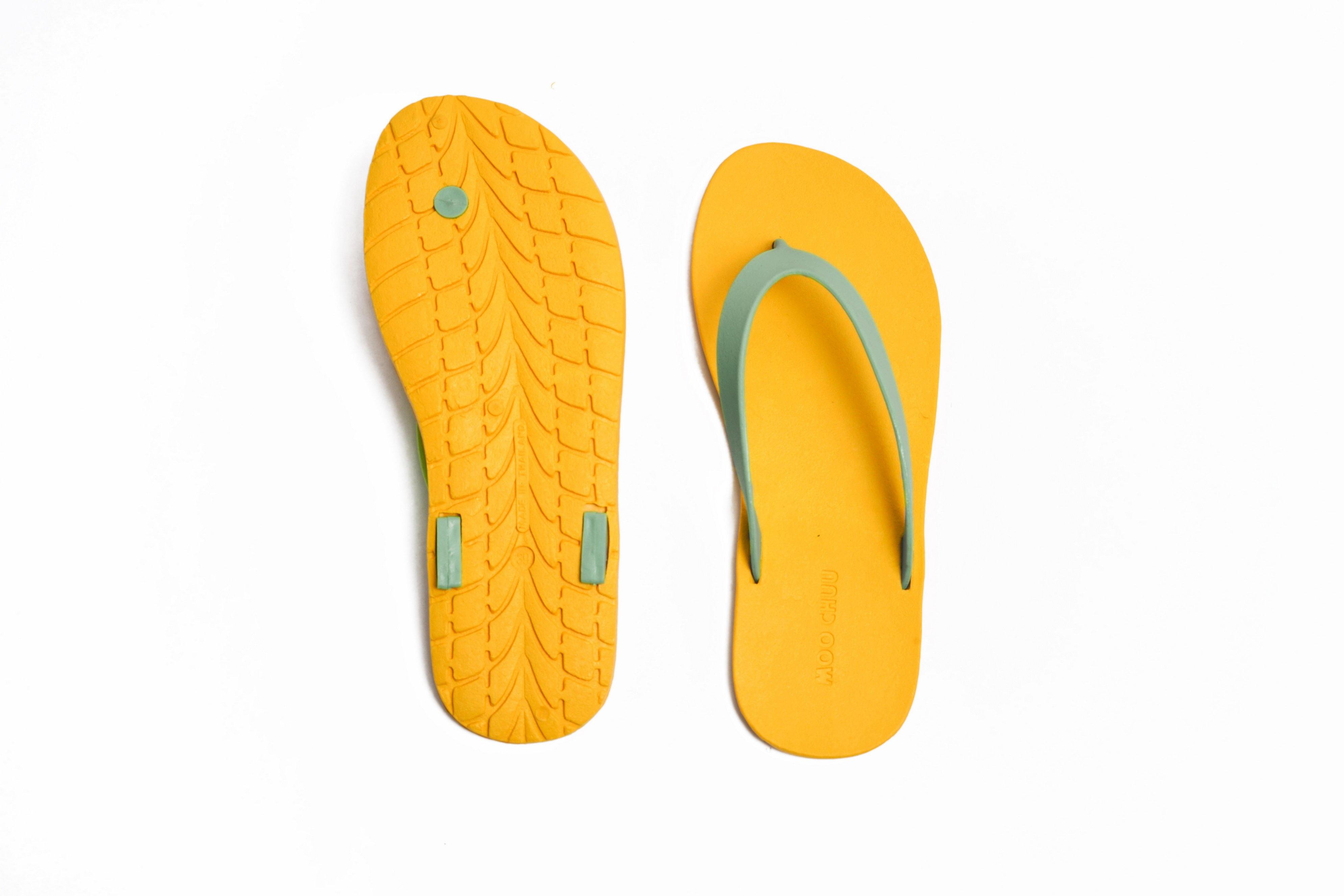 Flippy Yellow Sole Grey Strap - Moo Chuu India