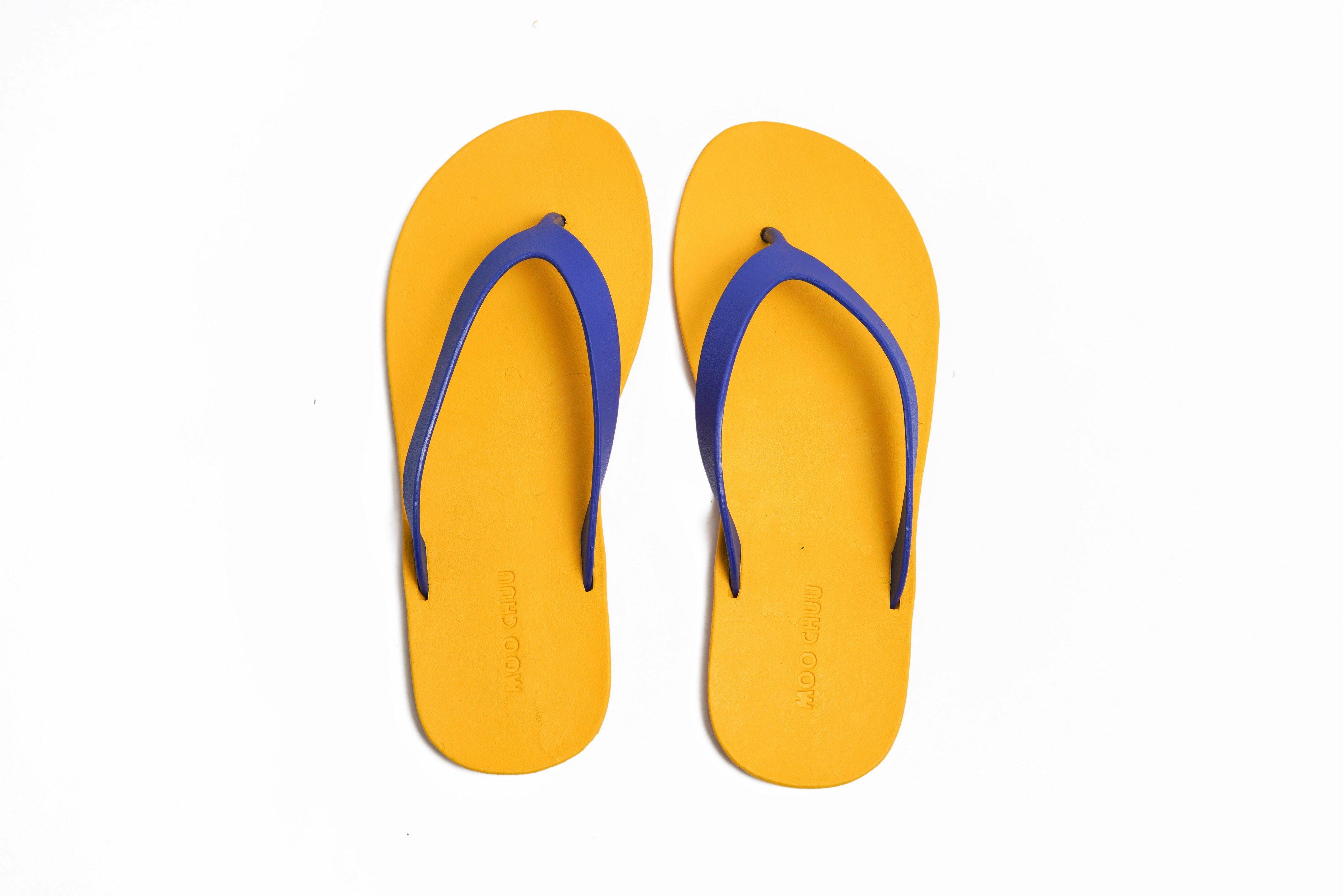Flippy Yellow Sole Blue Strap - Moo Chuu India
