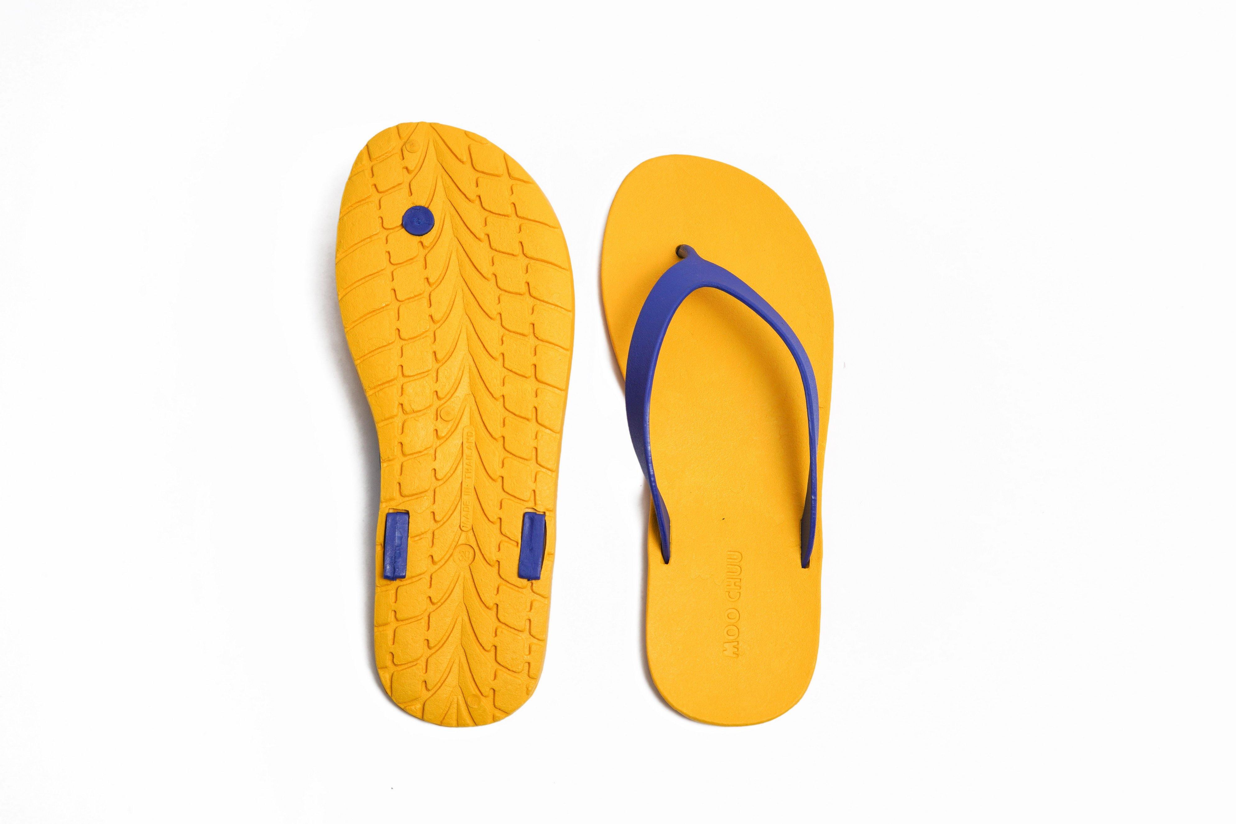 Flippy Yellow Sole Blue Strap - Moo Chuu India
