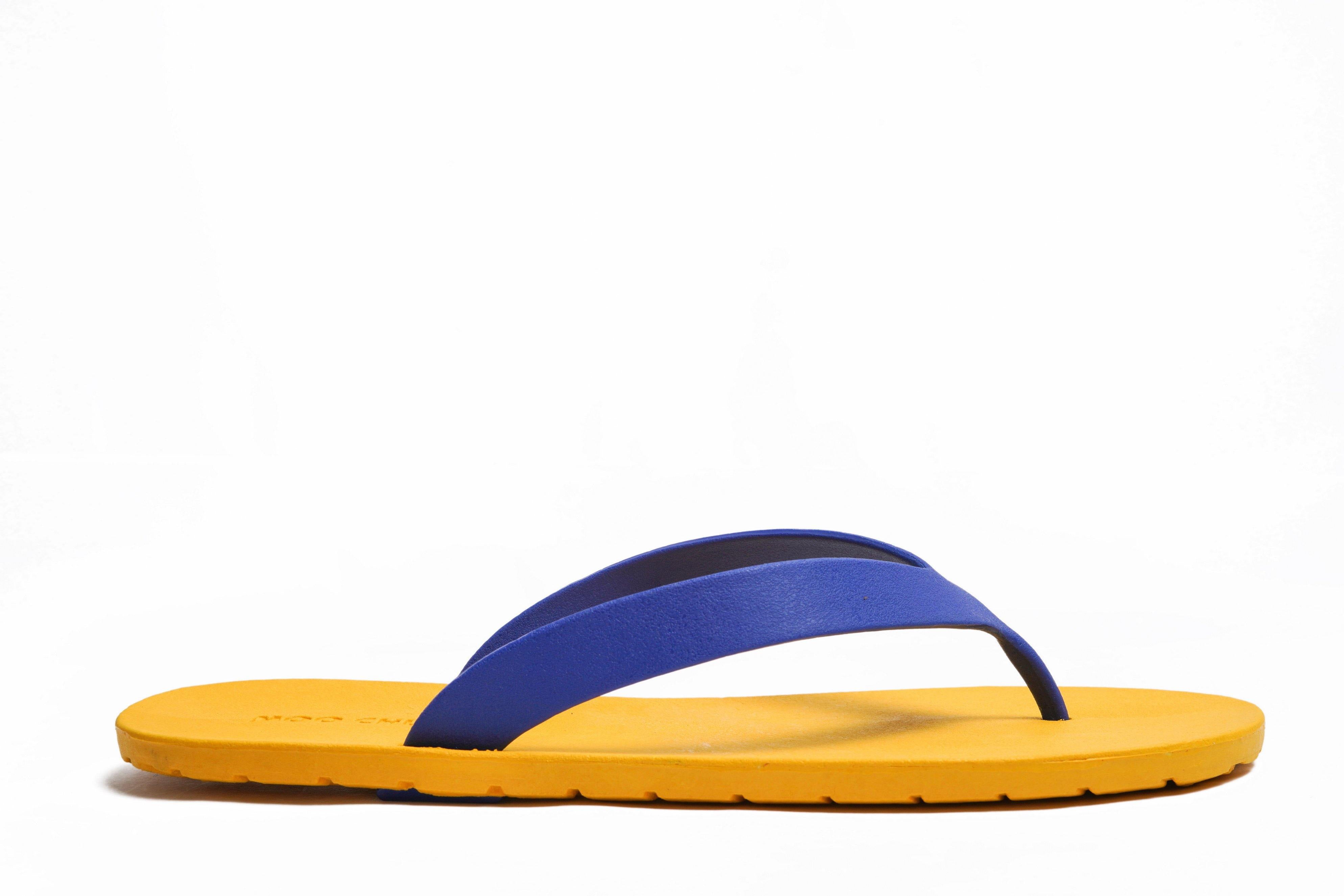 Flippy Yellow Sole Blue Strap - Moo Chuu India