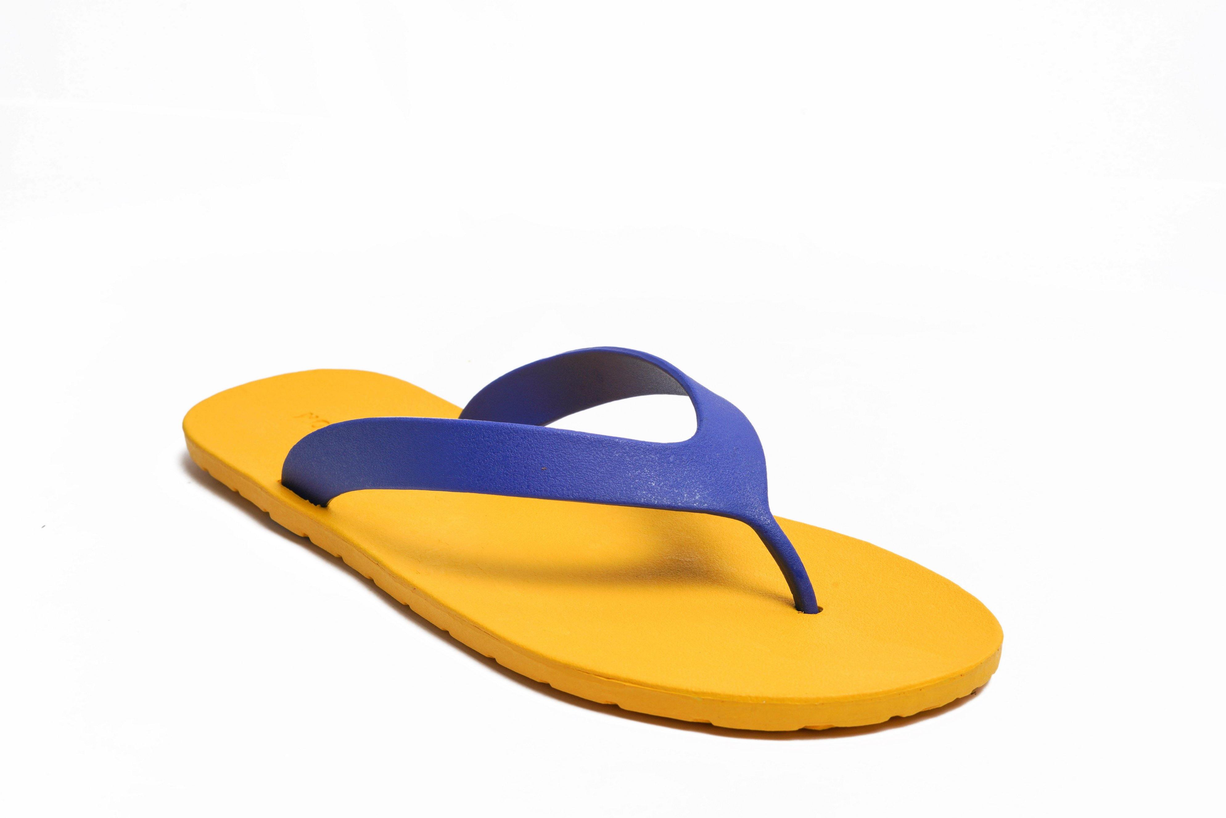 Flippy Yellow Sole Blue Strap - Moo Chuu India