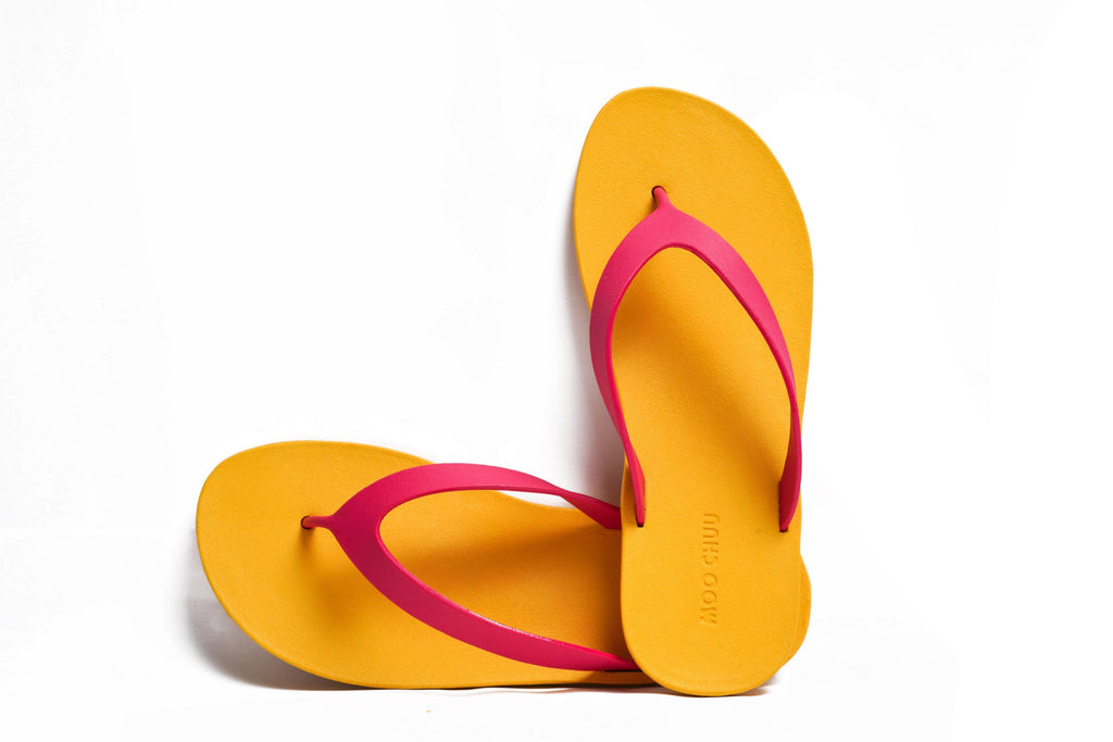 Flippy Yellow Sole Pink Strap - Moo Chuu India