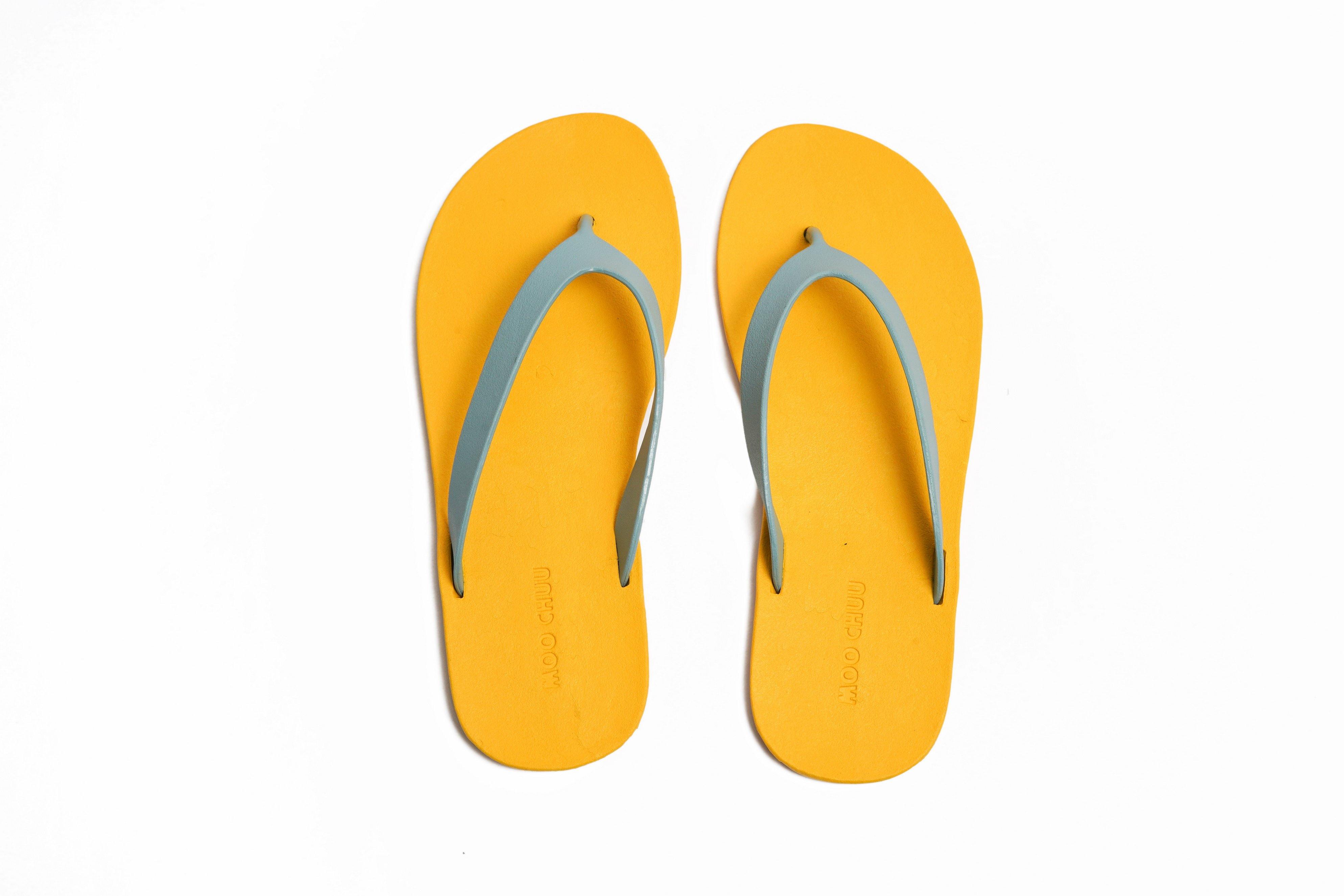 Flippy Yellow Sole Grey Strap - Moo Chuu India