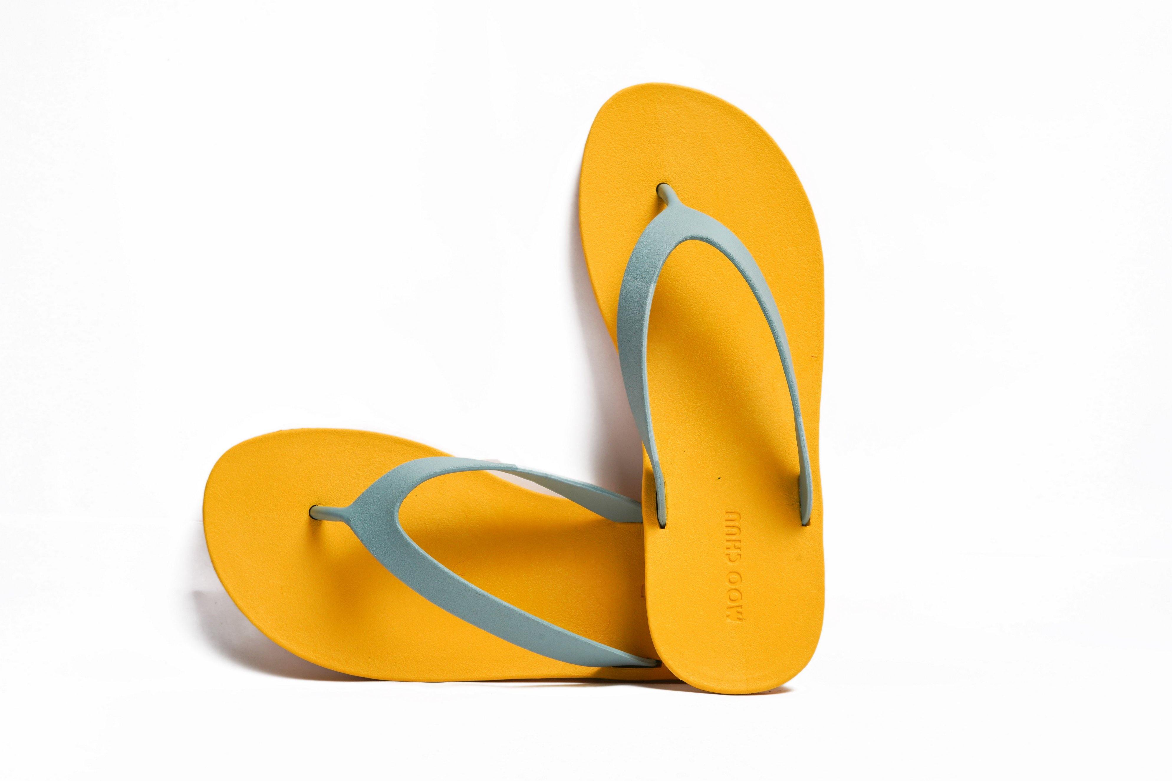 Flippy Yellow Sole Grey Strap - Moo Chuu India