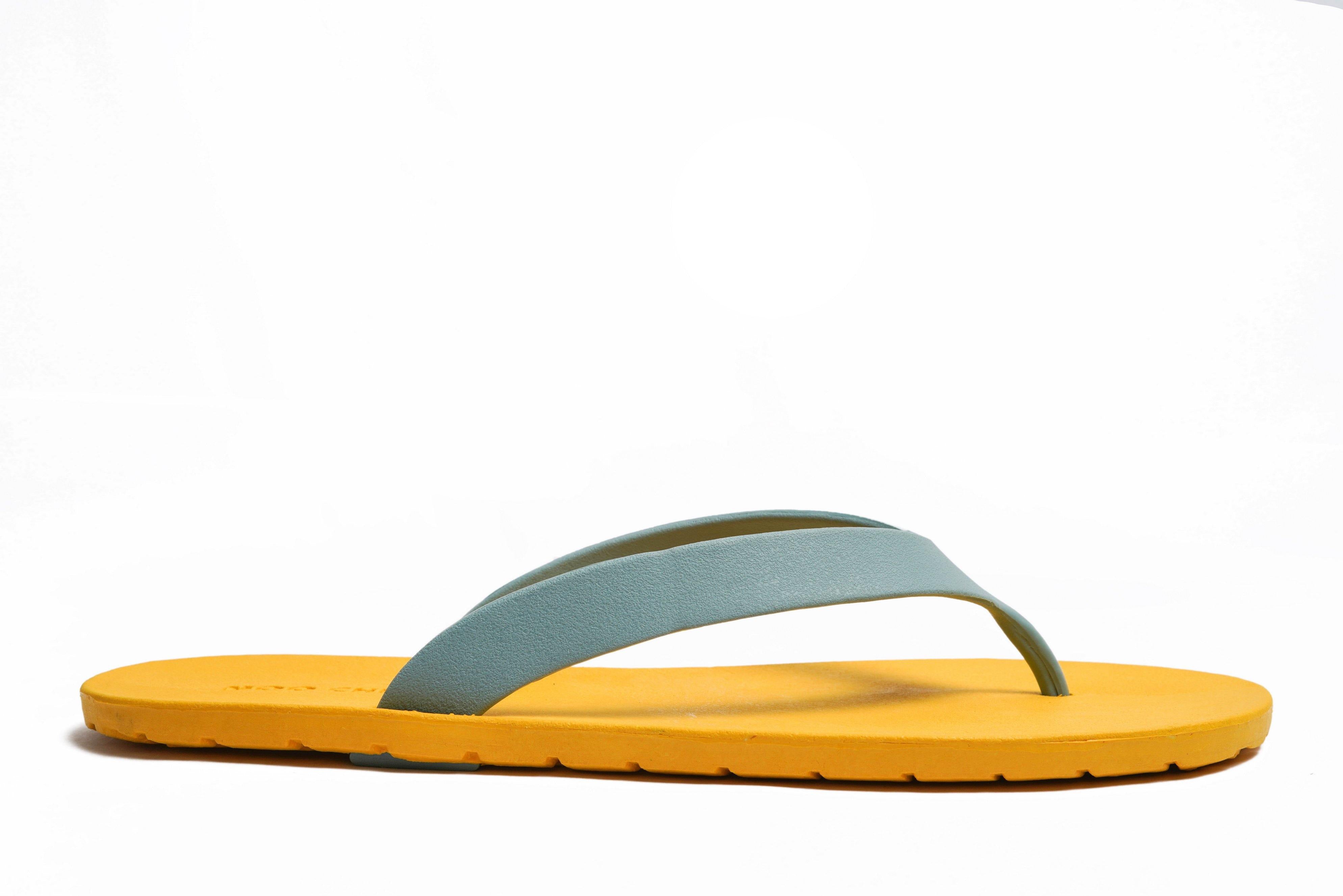 Flippy Yellow Sole Grey Strap - Moo Chuu India