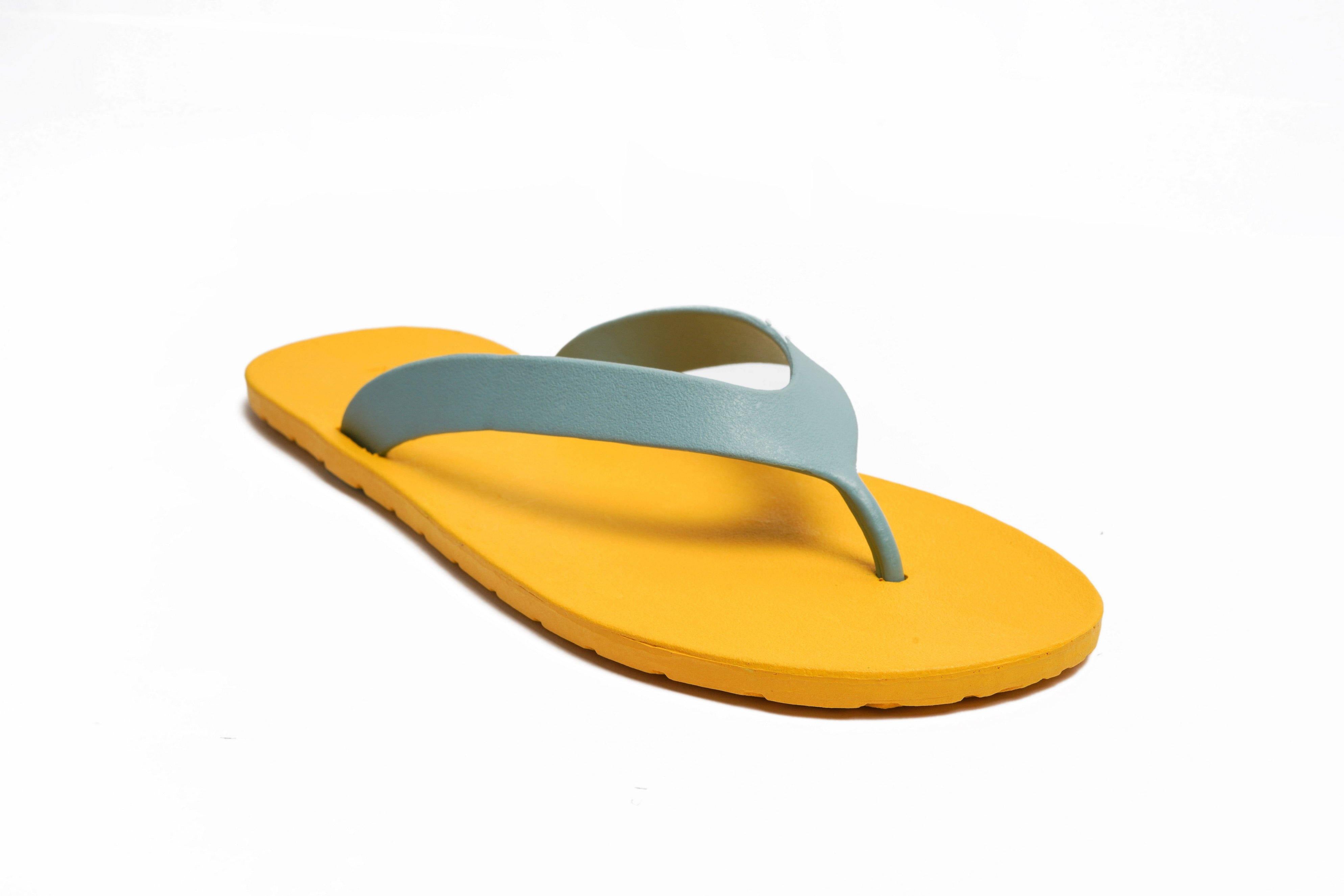 Flippy Yellow Sole Grey Strap - Moo Chuu India