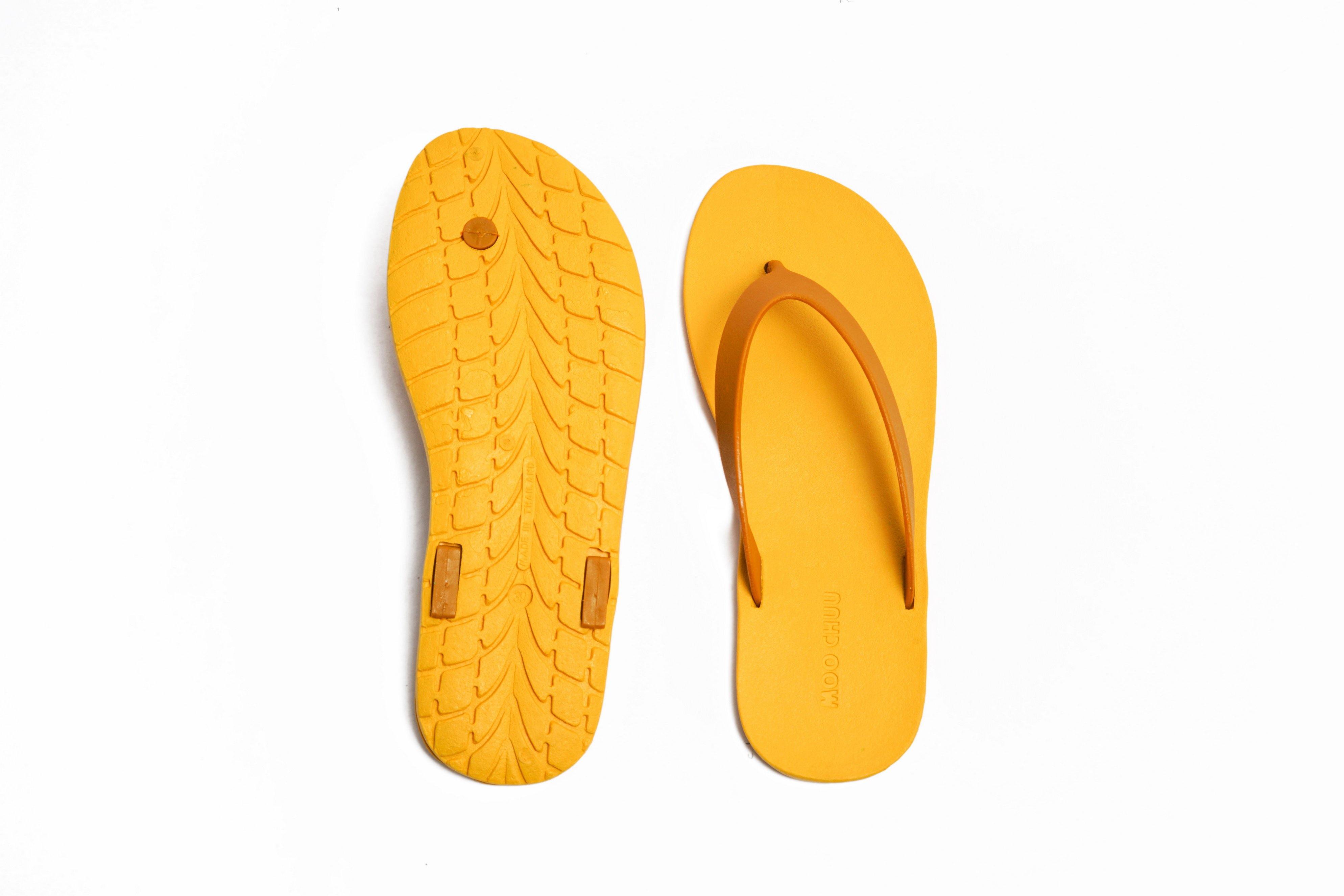 Flippy Yellow Sole Caramel Strap - Moo Chuu India