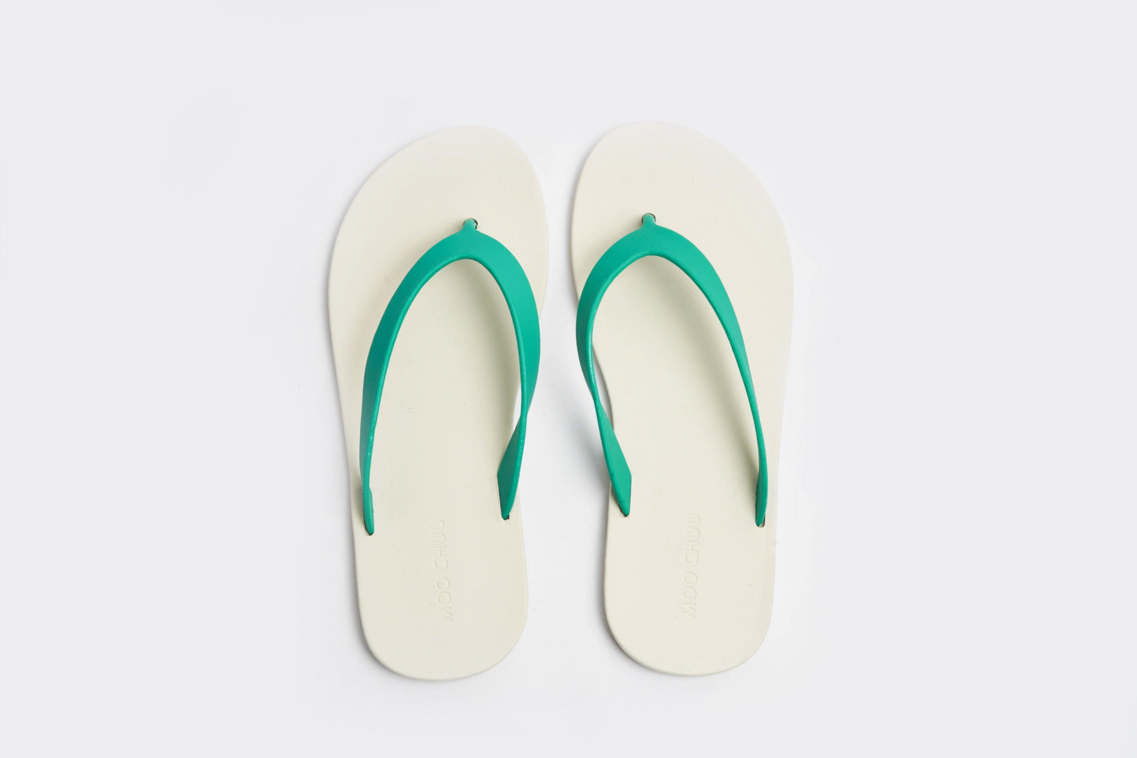 Flippy White Sole Green Strap - Moo Chuu India