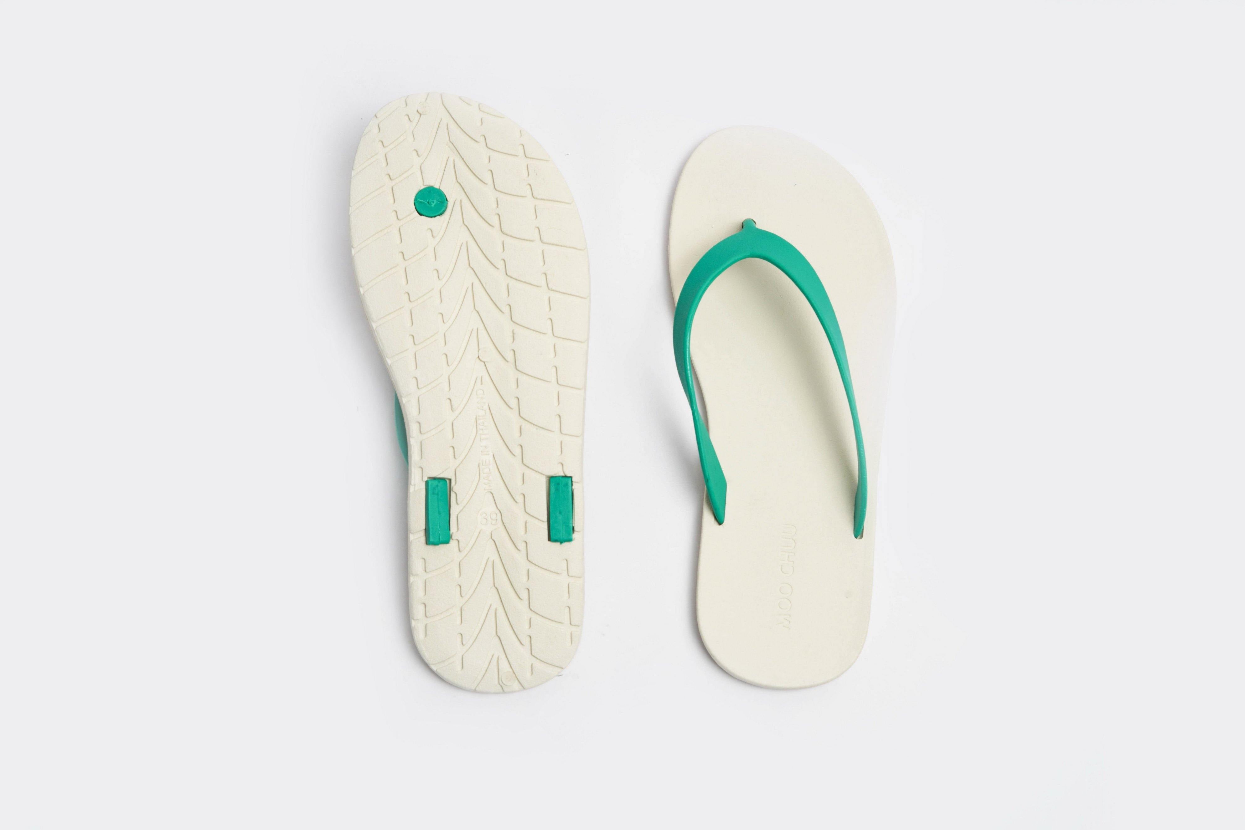 Flippy White Sole Green Strap - Moo Chuu India