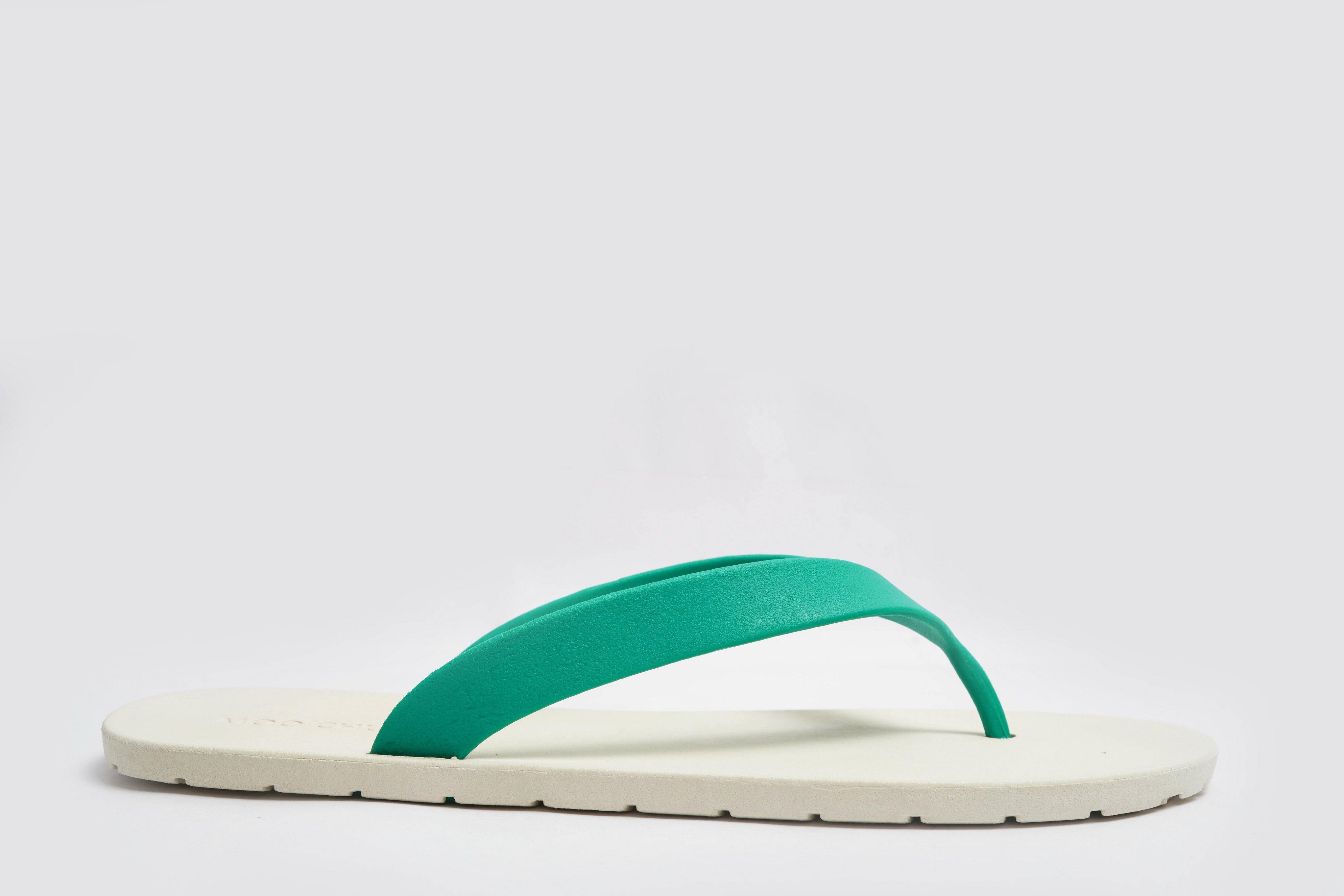Flippy White Sole Green Strap - Moo Chuu India