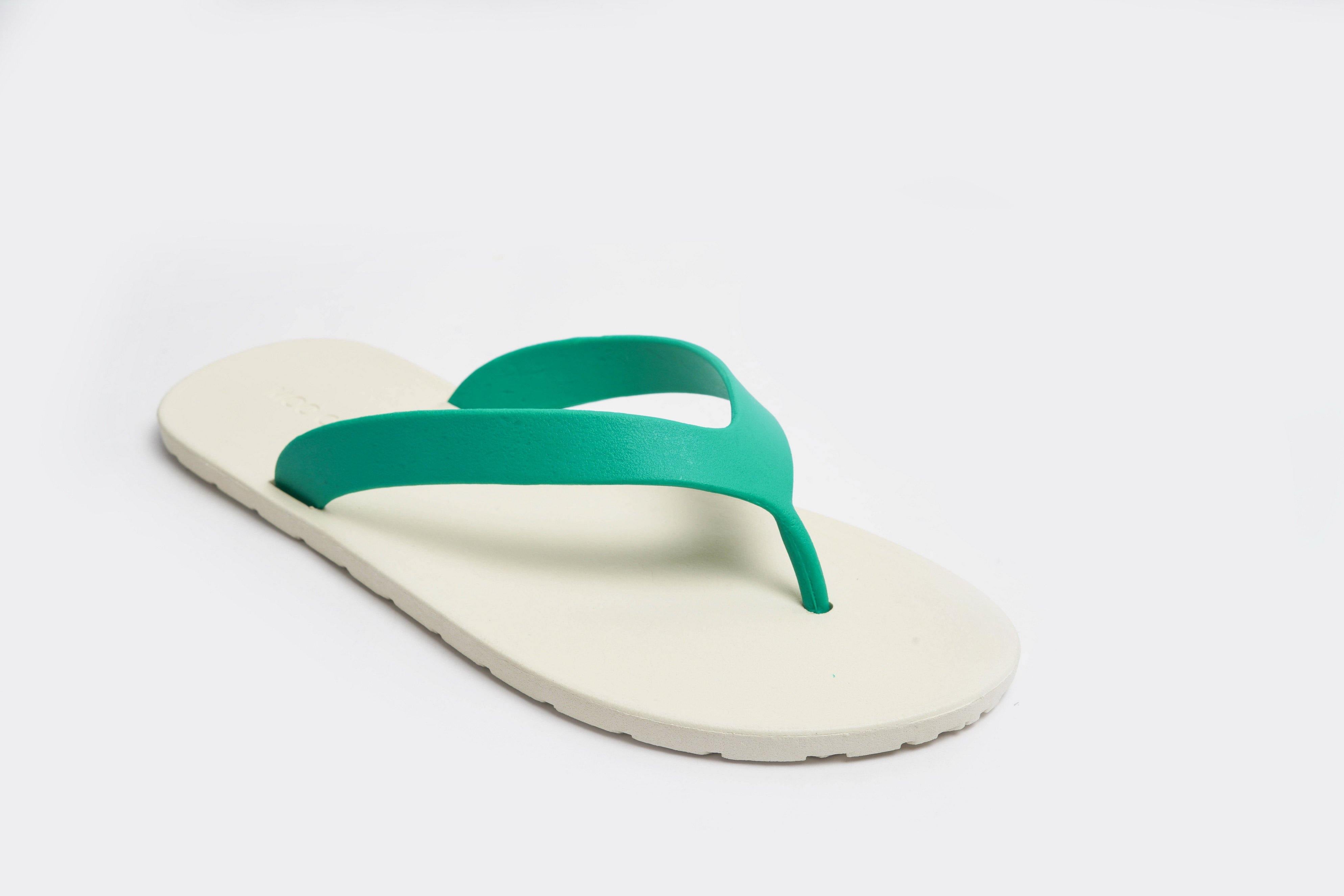 Flippy White Sole Green Strap - Moo Chuu India