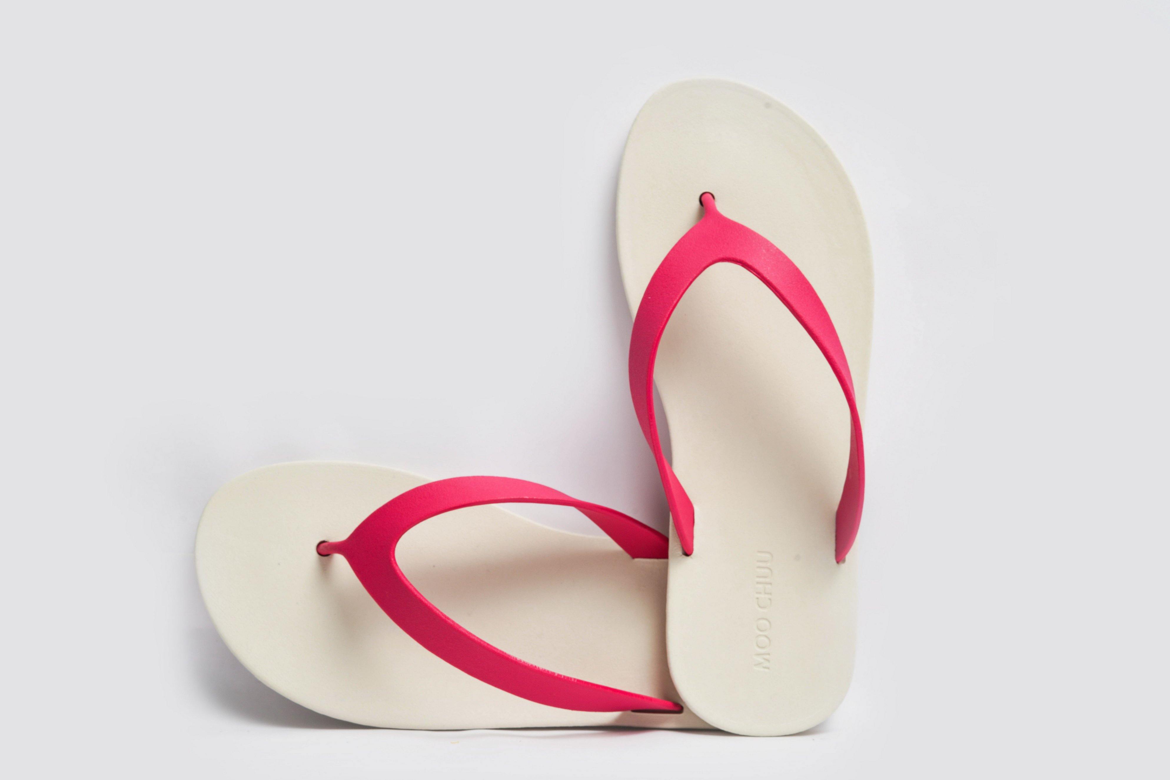Flippy White Sole Pink Strap - Moo Chuu India