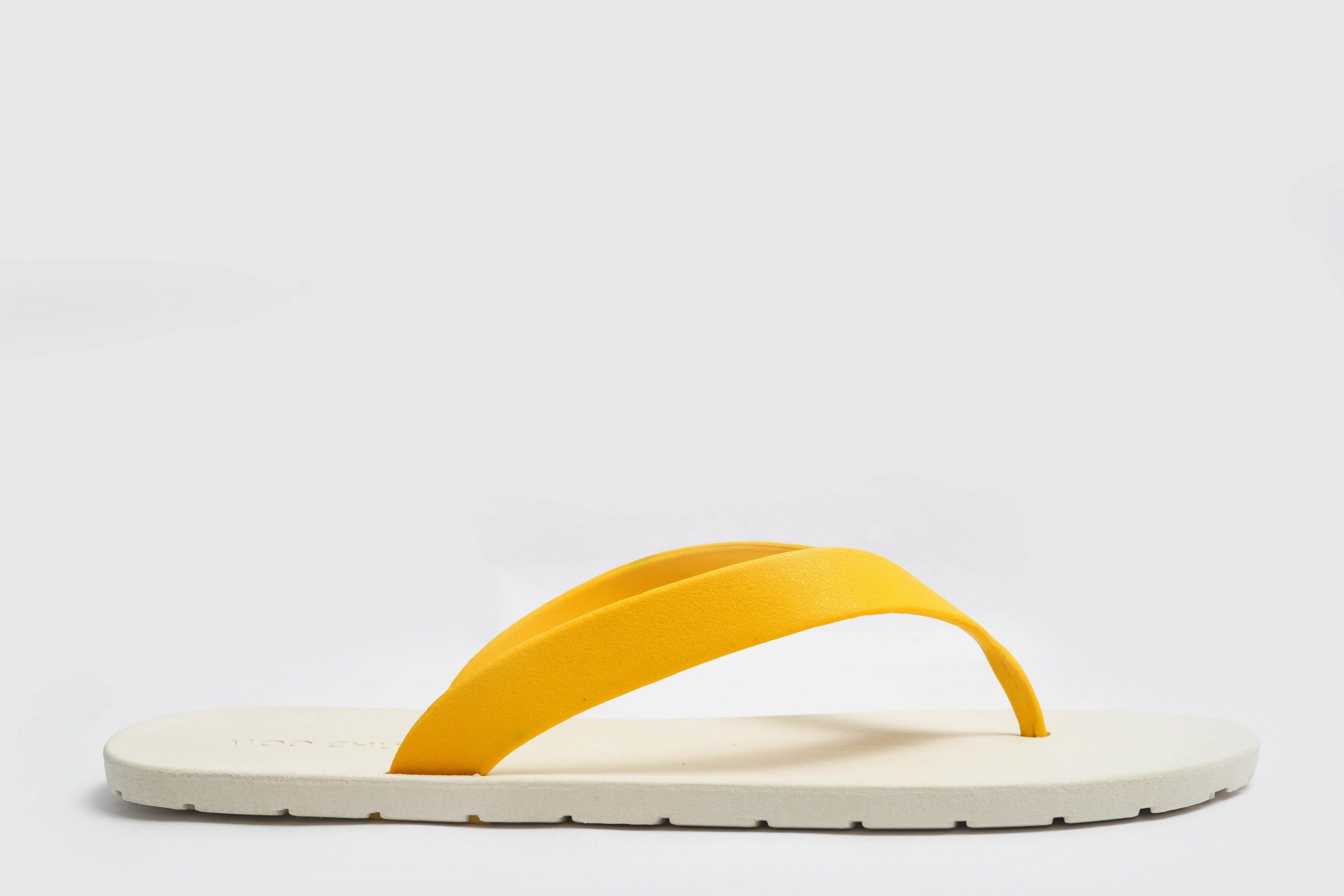 Flippy White Sole Yellow Strap - Moo Chuu India