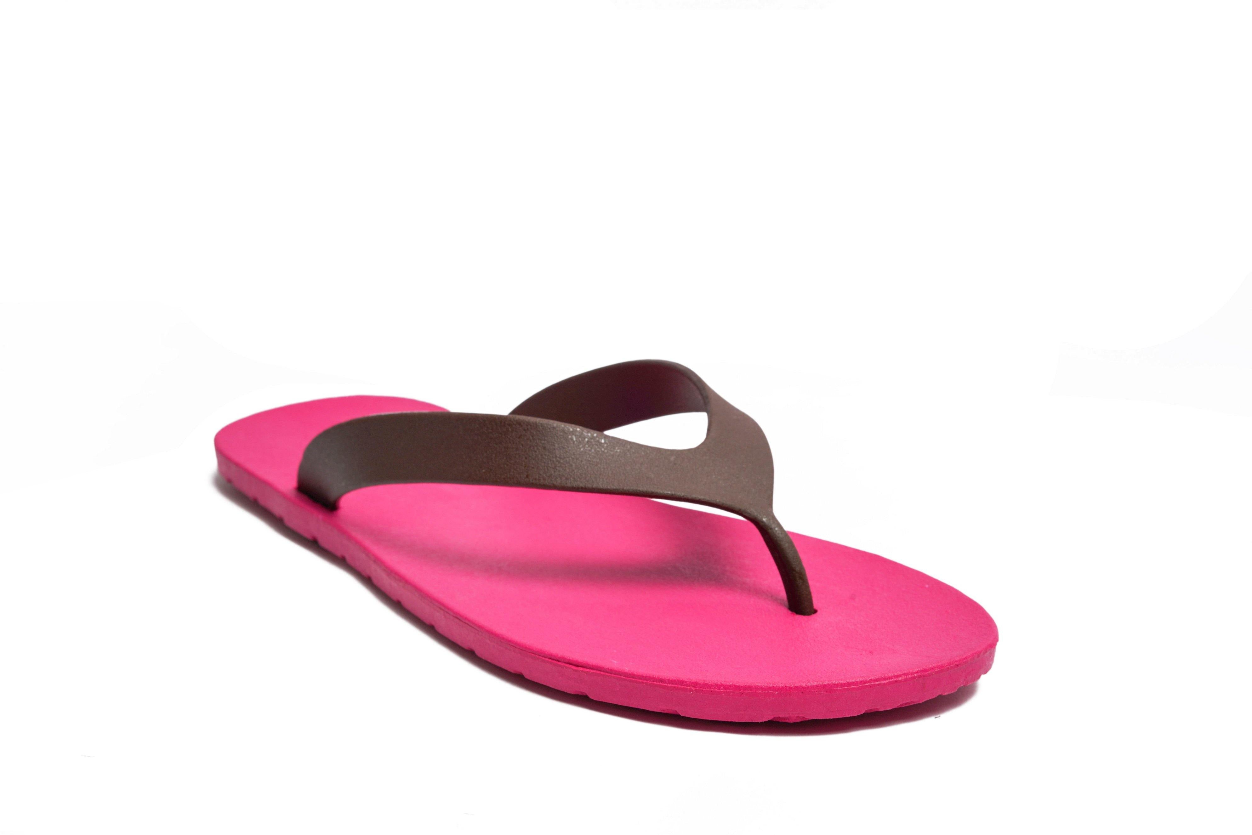 Flippy Pink Sole Brown Strap - Moo Chuu India