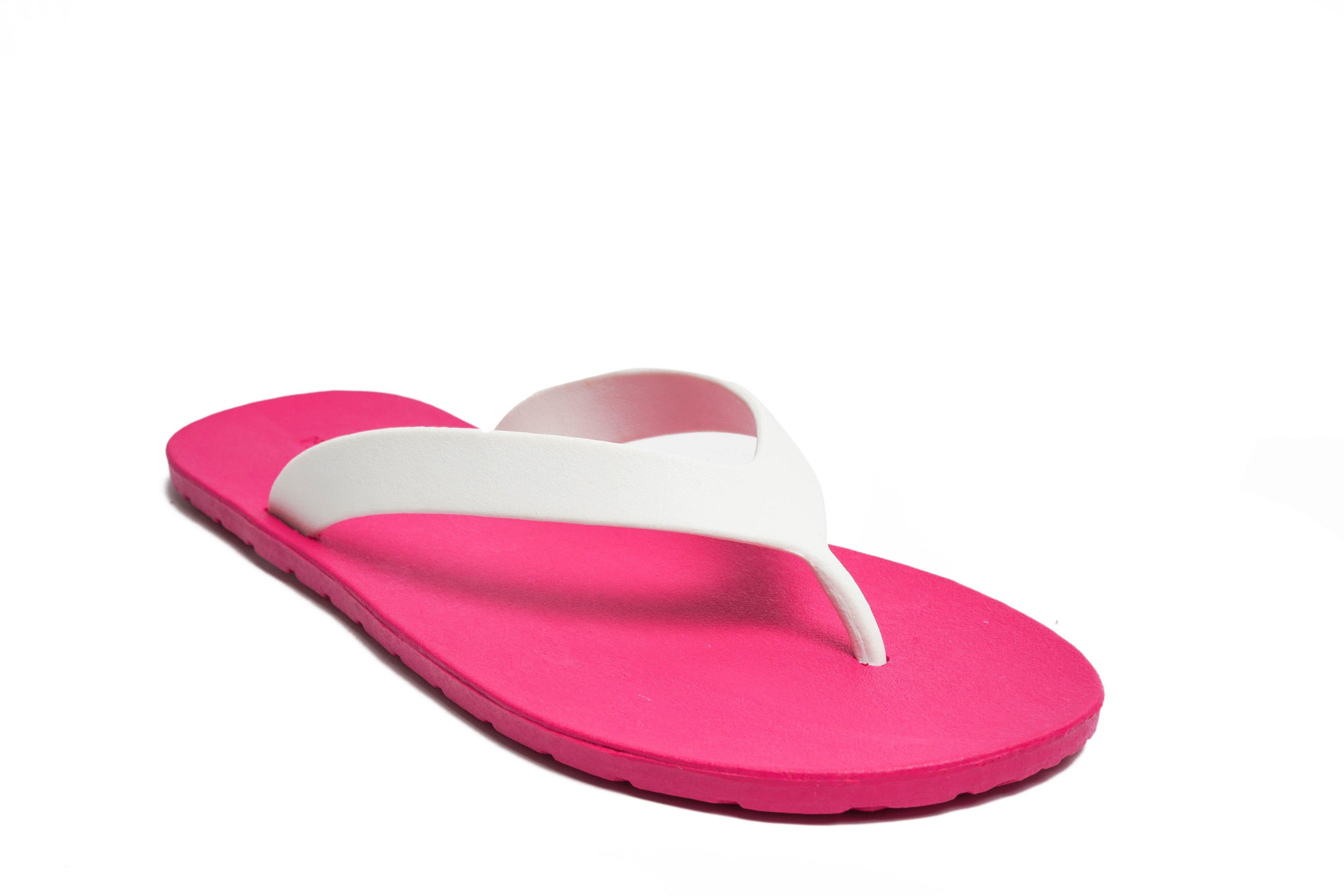 Flippy Pink Sole White Strap - Moo Chuu India