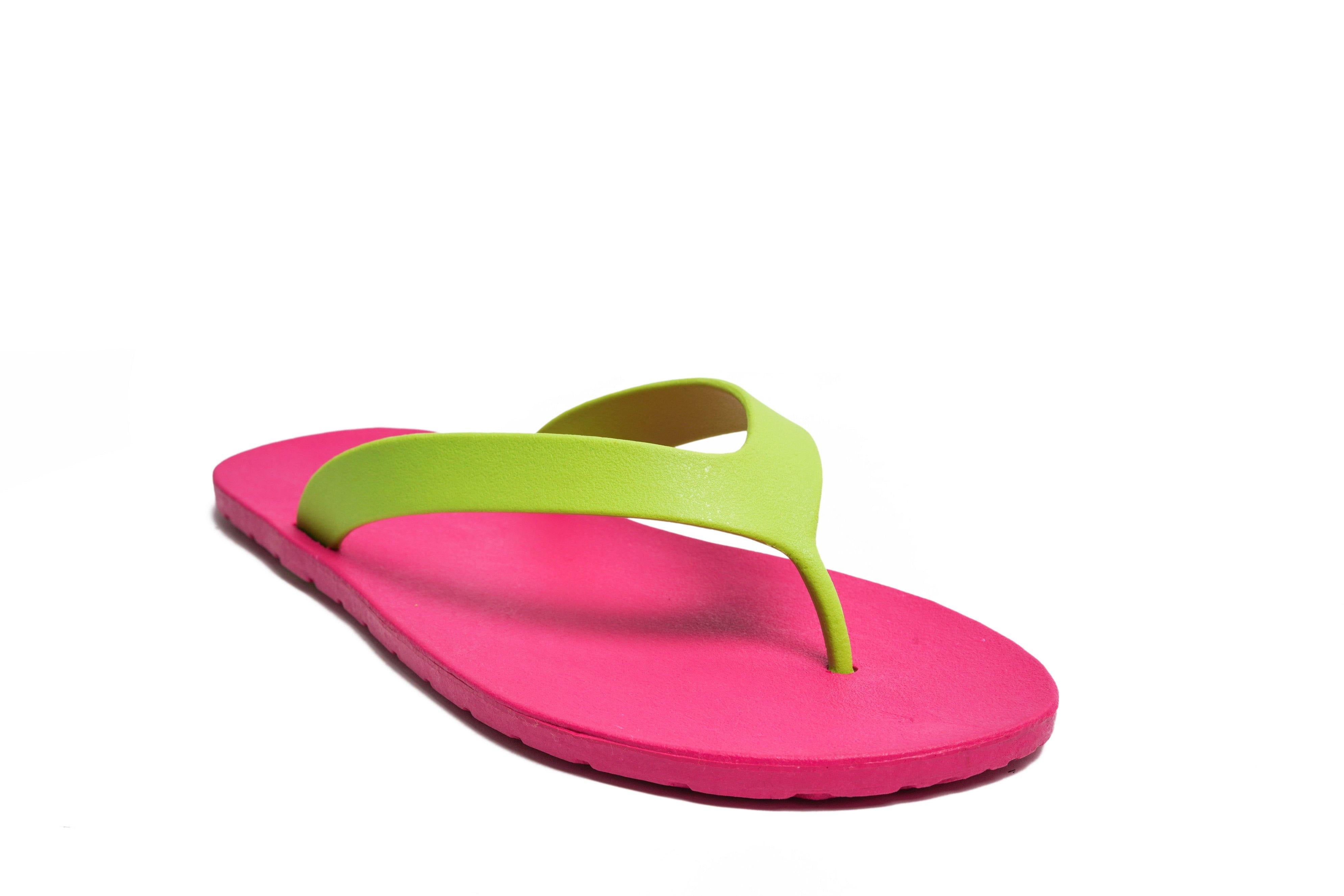 Flippy Pink Sole Lime Strap - Moo Chuu India