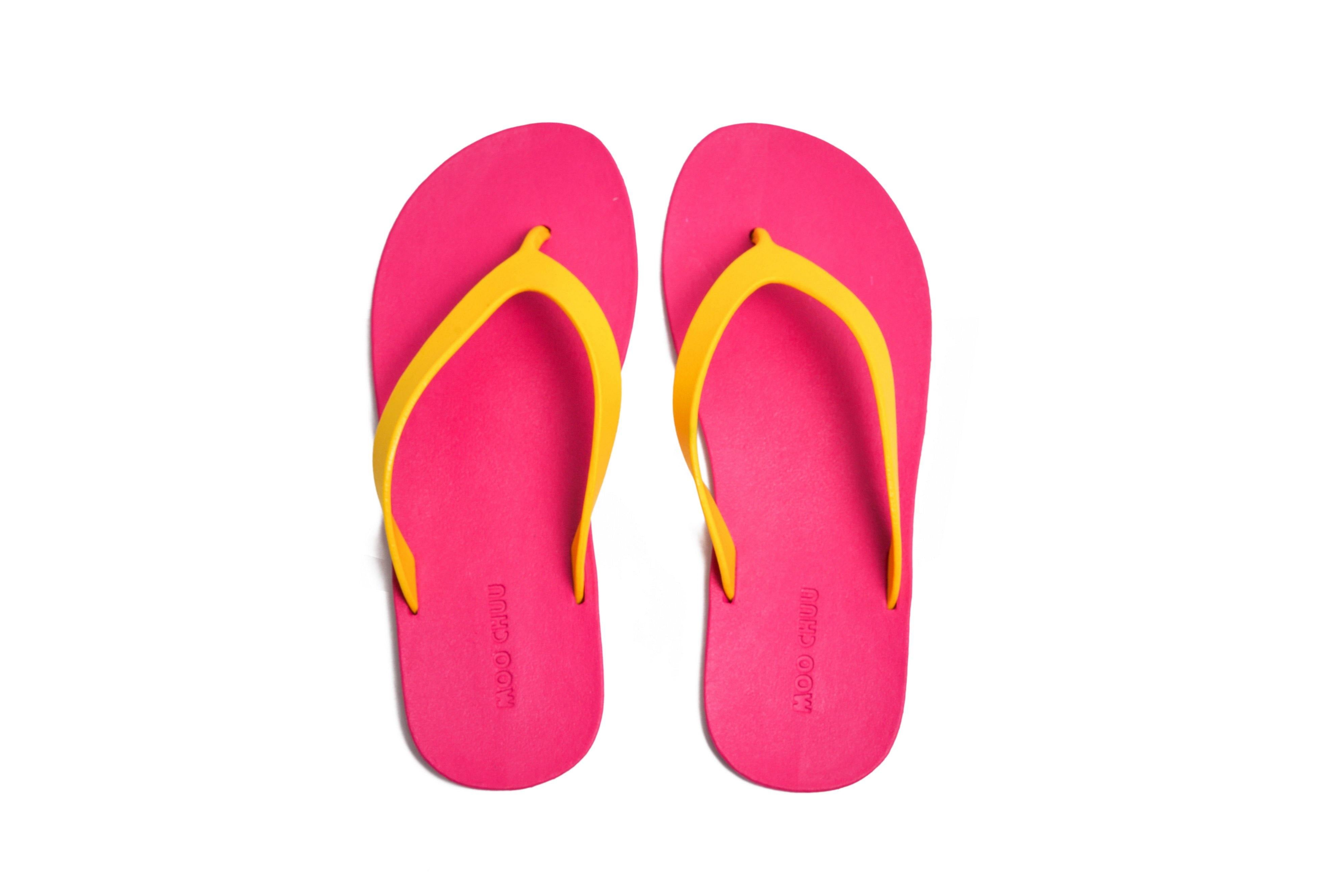 Flippy Pink Sole Yellow Strap - Moo Chuu India