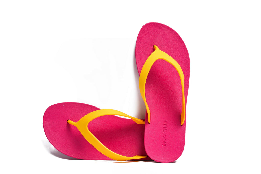 Flippy Pink Sole Yellow Strap - Moo Chuu India