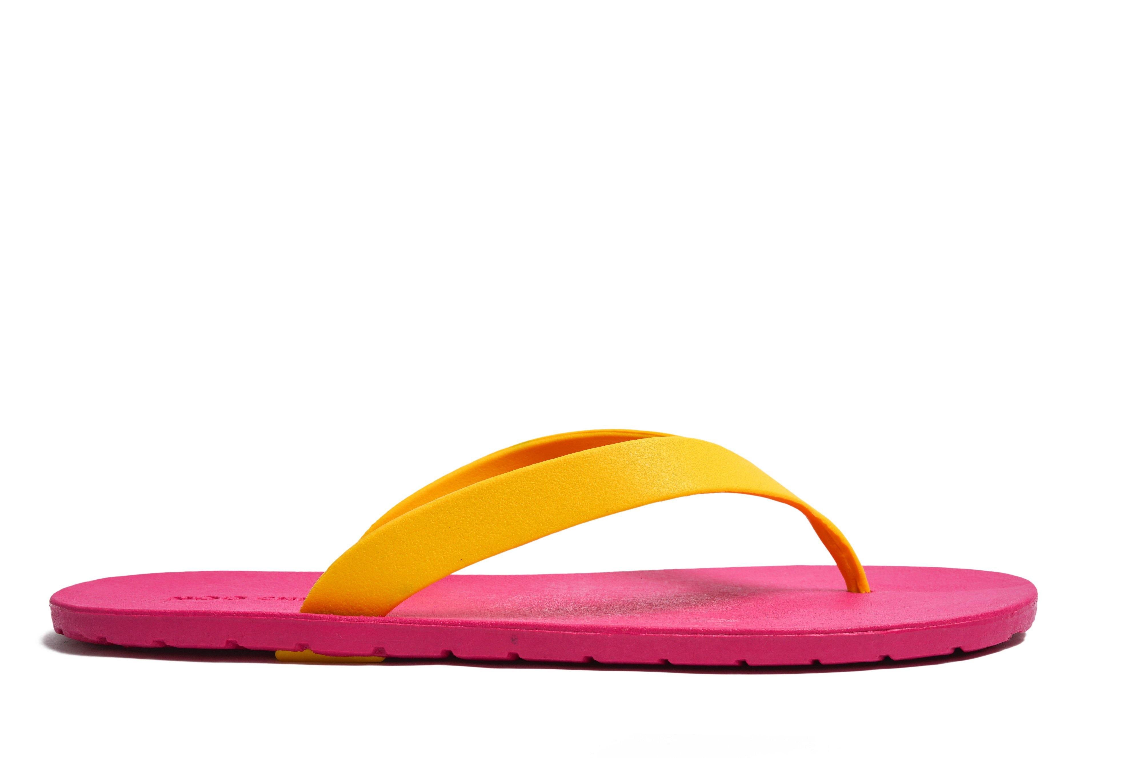 Flippy Pink Sole Yellow Strap - Moo Chuu India